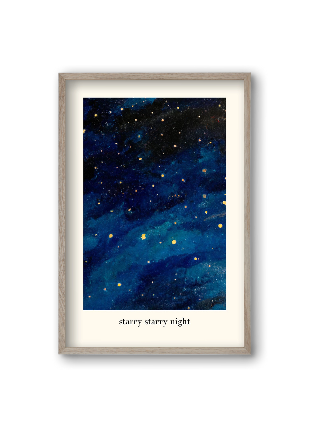 Starry starry night, 20x30 cm (20x30 cm), Tölgy keret
