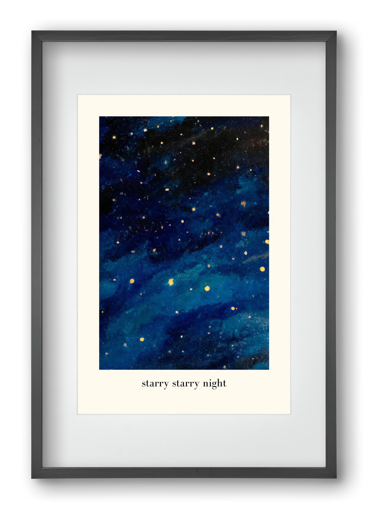 Starry starry night, 40x60 cm (30x45 cm), Fekete keret, paszpartuval