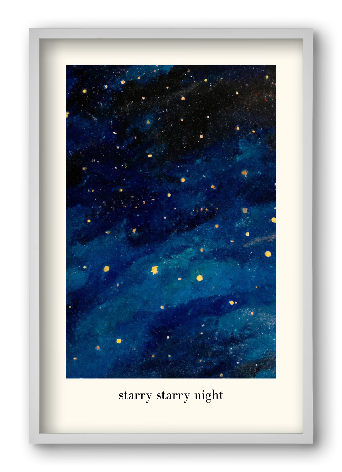 Starry starry night, 40x60 cm (40x60 cm), Fehér keret