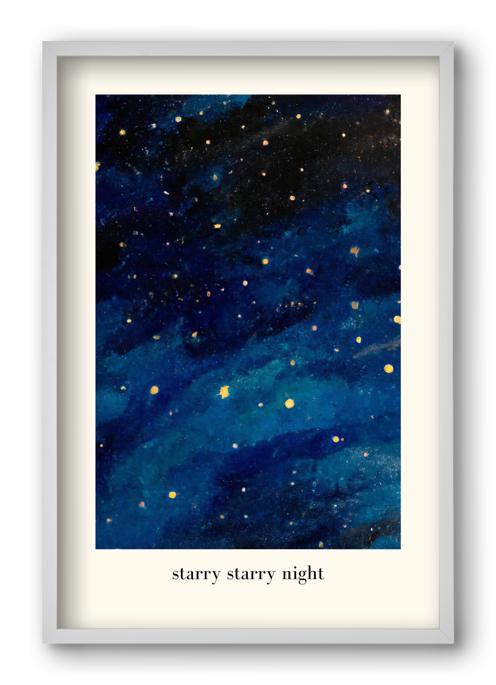 Starry starry night, 40x60 cm (40x60 cm), Fehér keret