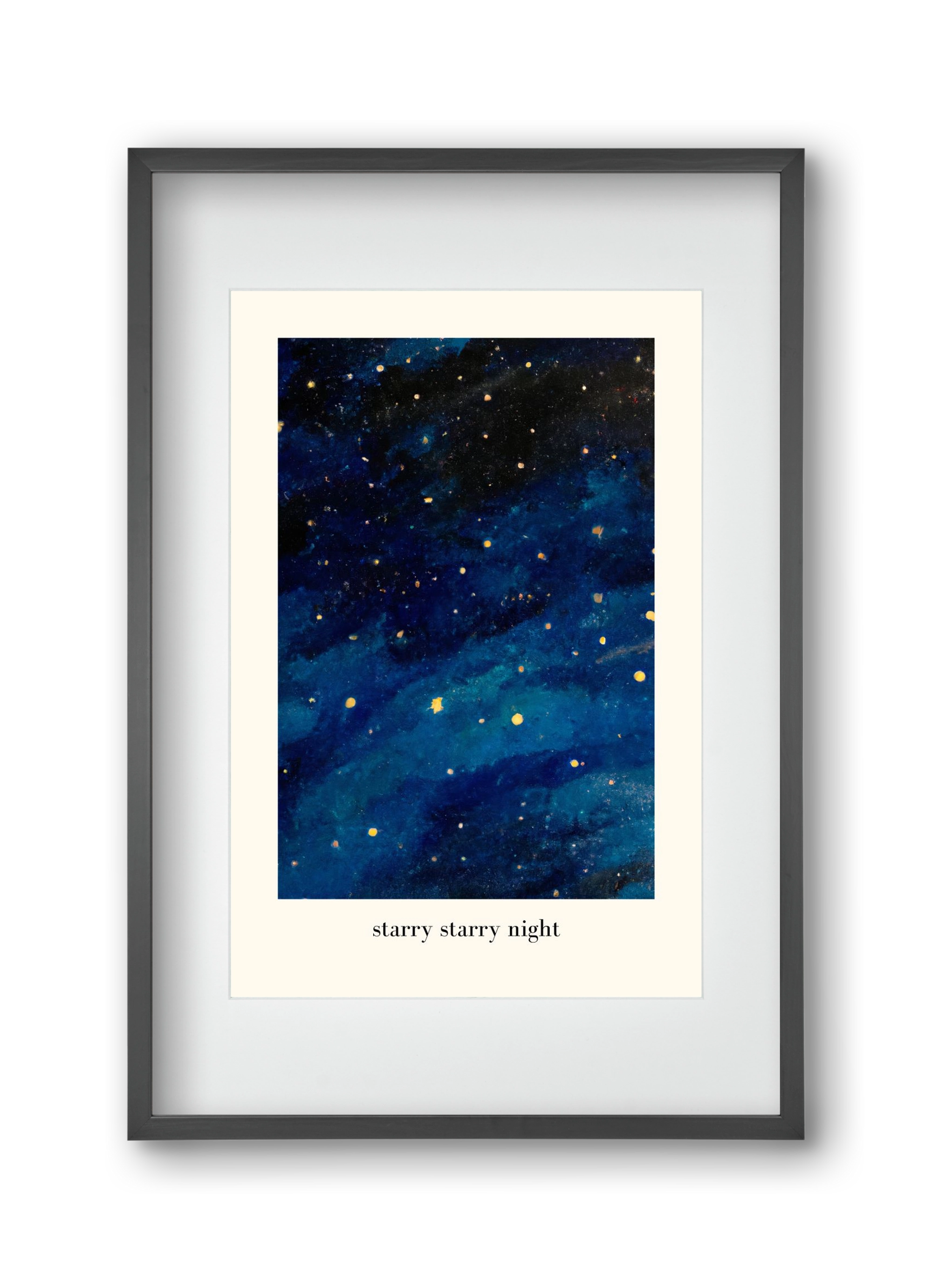 Starry starry night, 30x45 cm (20x30 cm), Fekete keret, paszpartuval