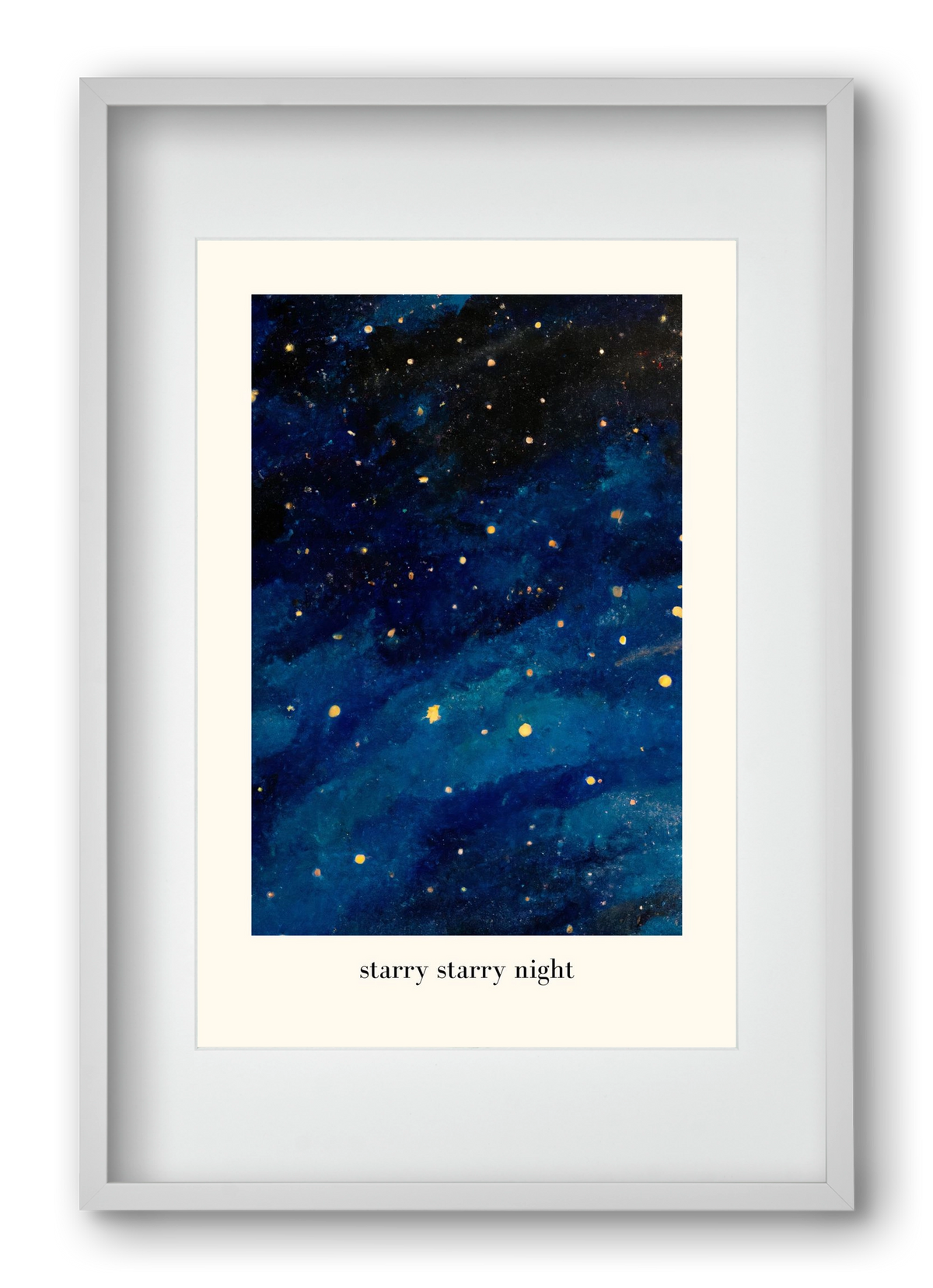 Starry starry night, 40x60 cm (30x45 cm), Fehér keret, paszpartuval