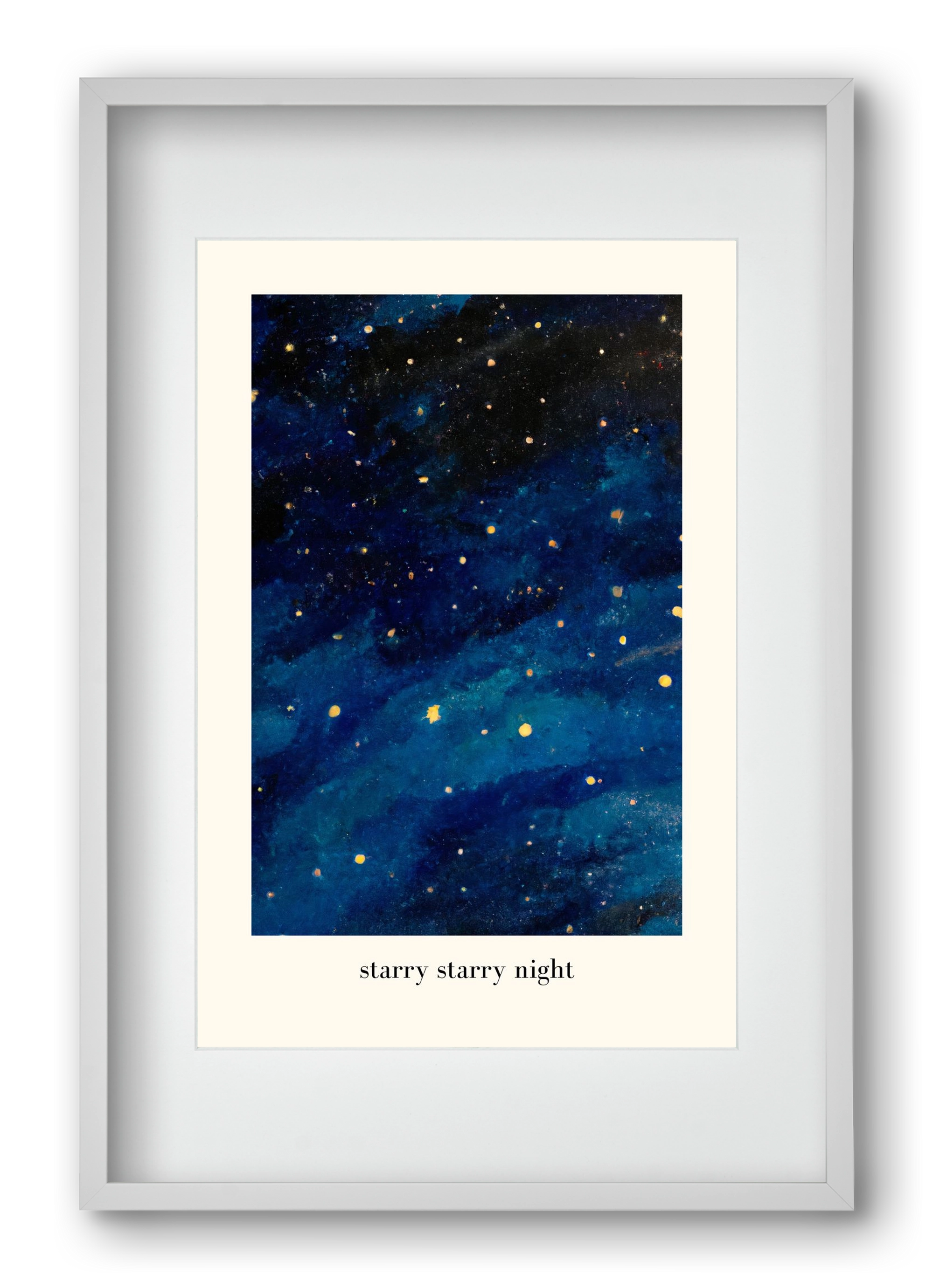 Starry starry night, 40x60 cm (30x45 cm), Fehér keret, paszpartuval