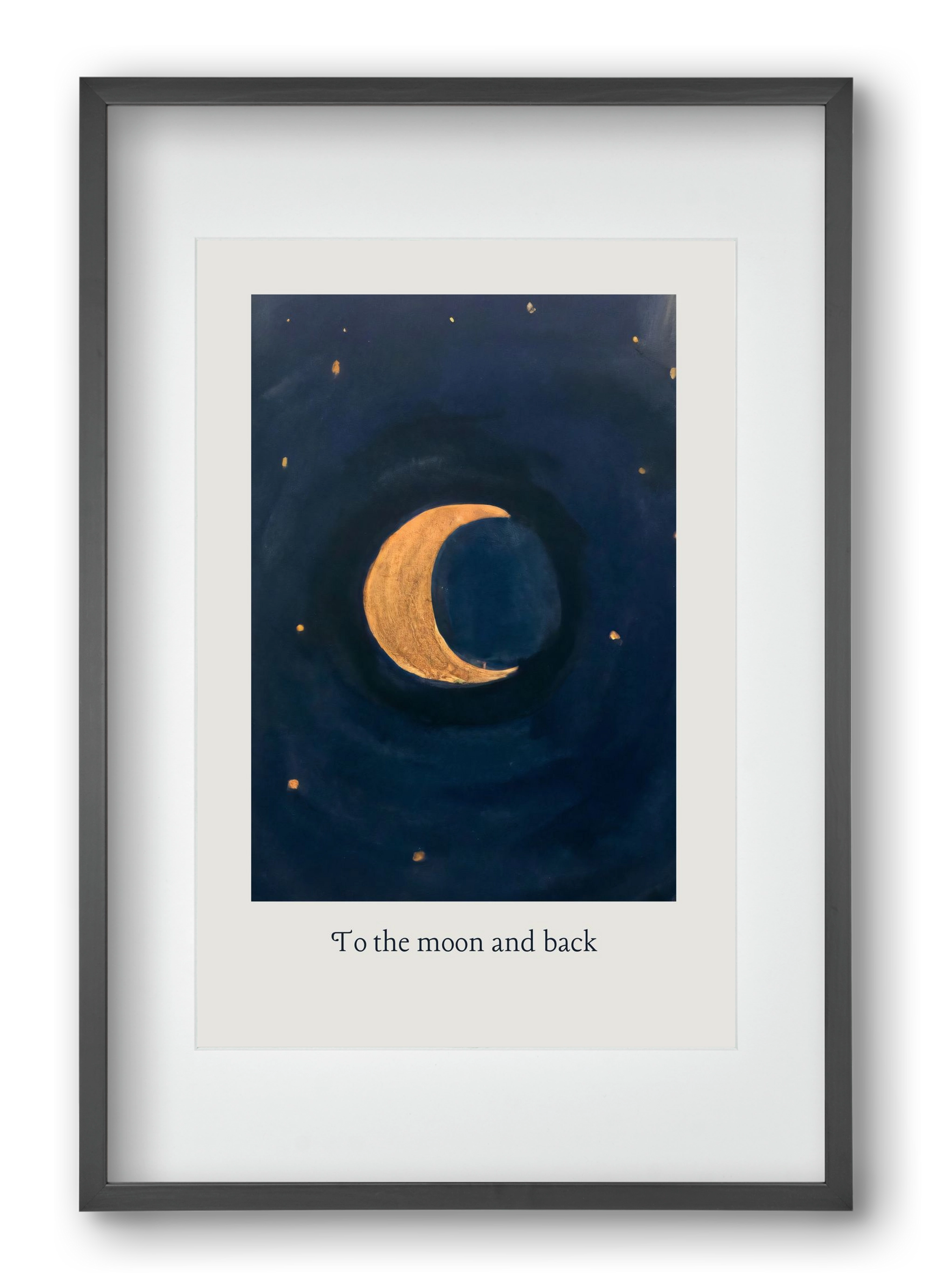 To the moon and back, 40x60 cm (30x45 cm), Fekete keret, paszpartuval