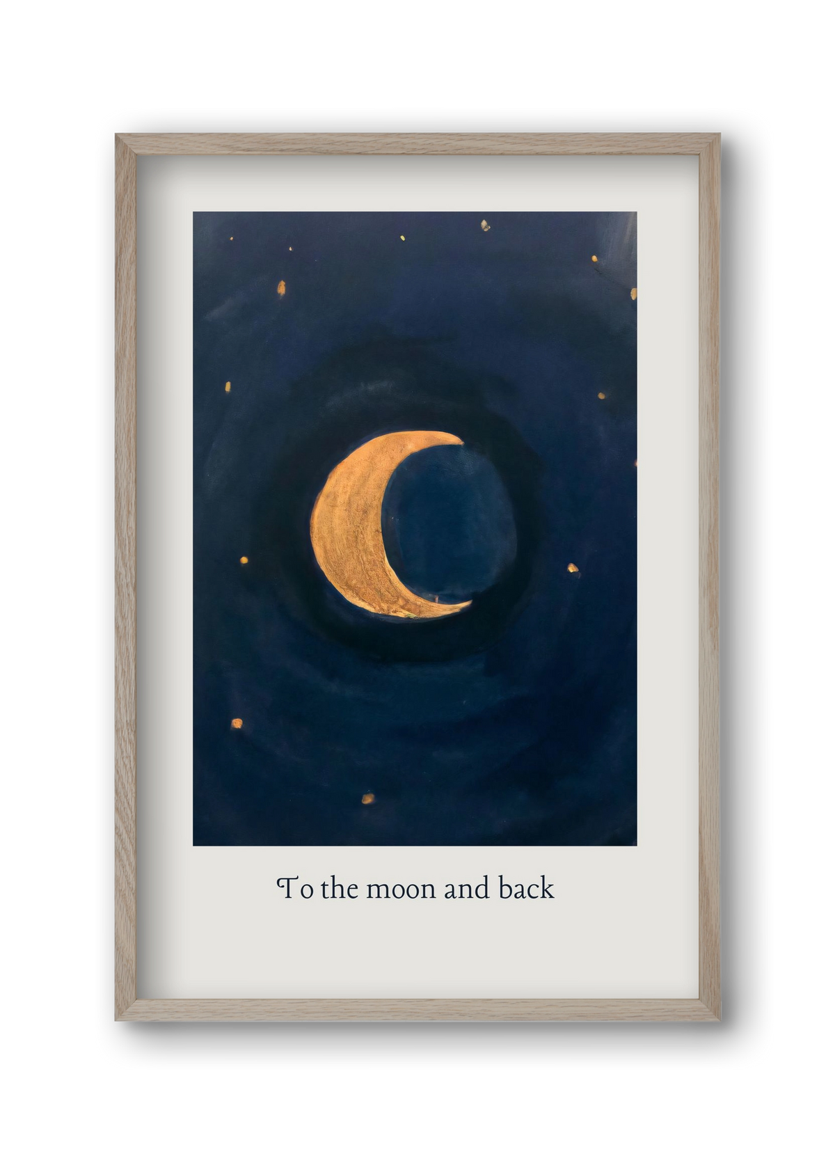 To the moon and back, 30x45 cm (30x45 cm), Tölgy keret