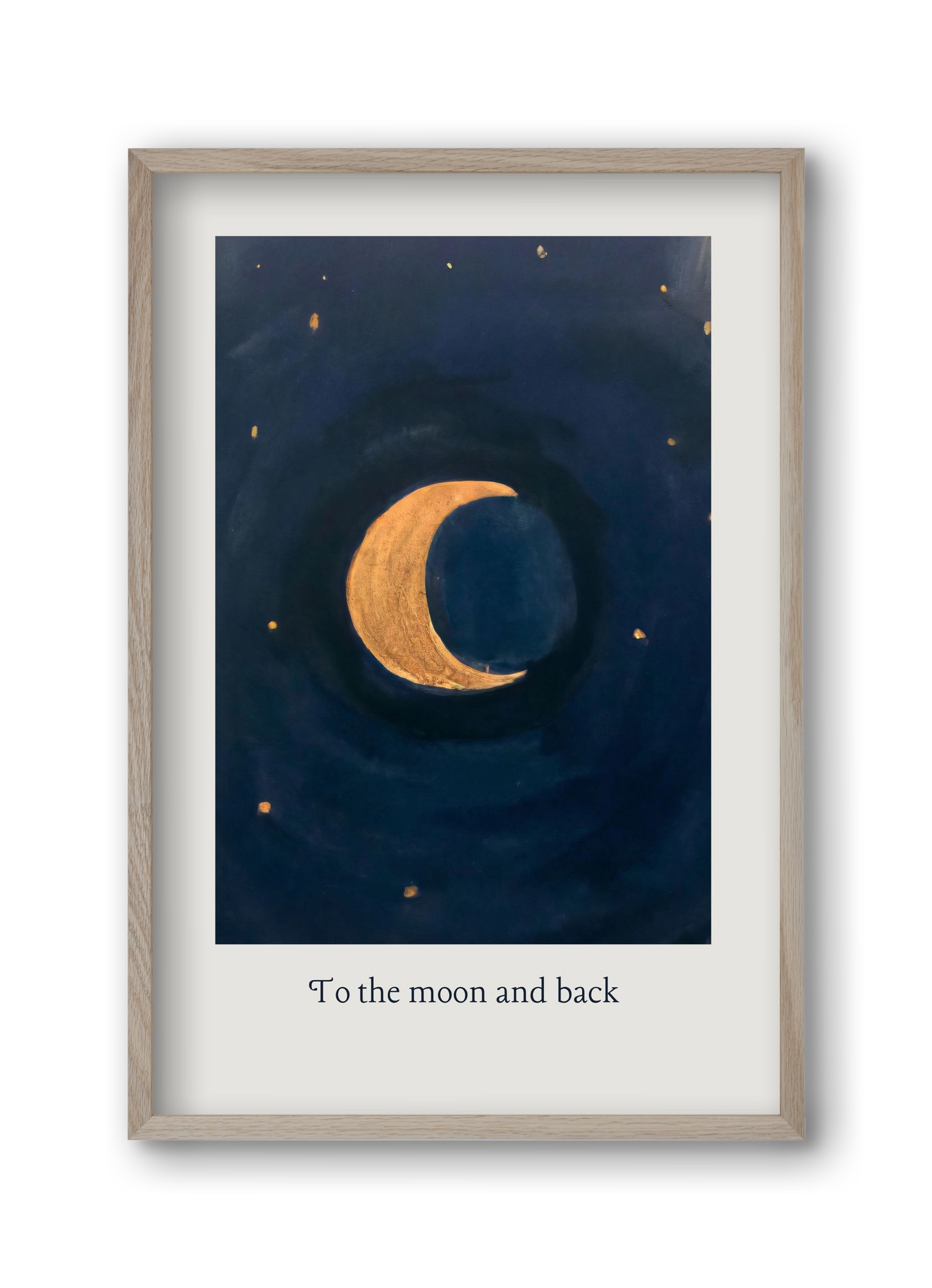 To the moon and back, 30x45 cm (30x45 cm), Tölgy keret