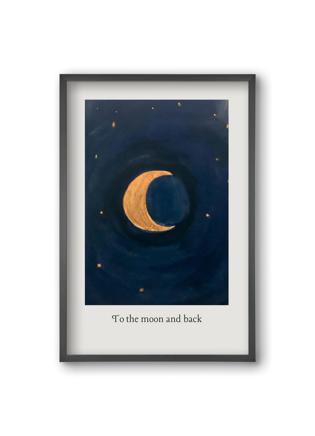 To the moon and back, 20x30 cm (20x30 cm), Fekete keret