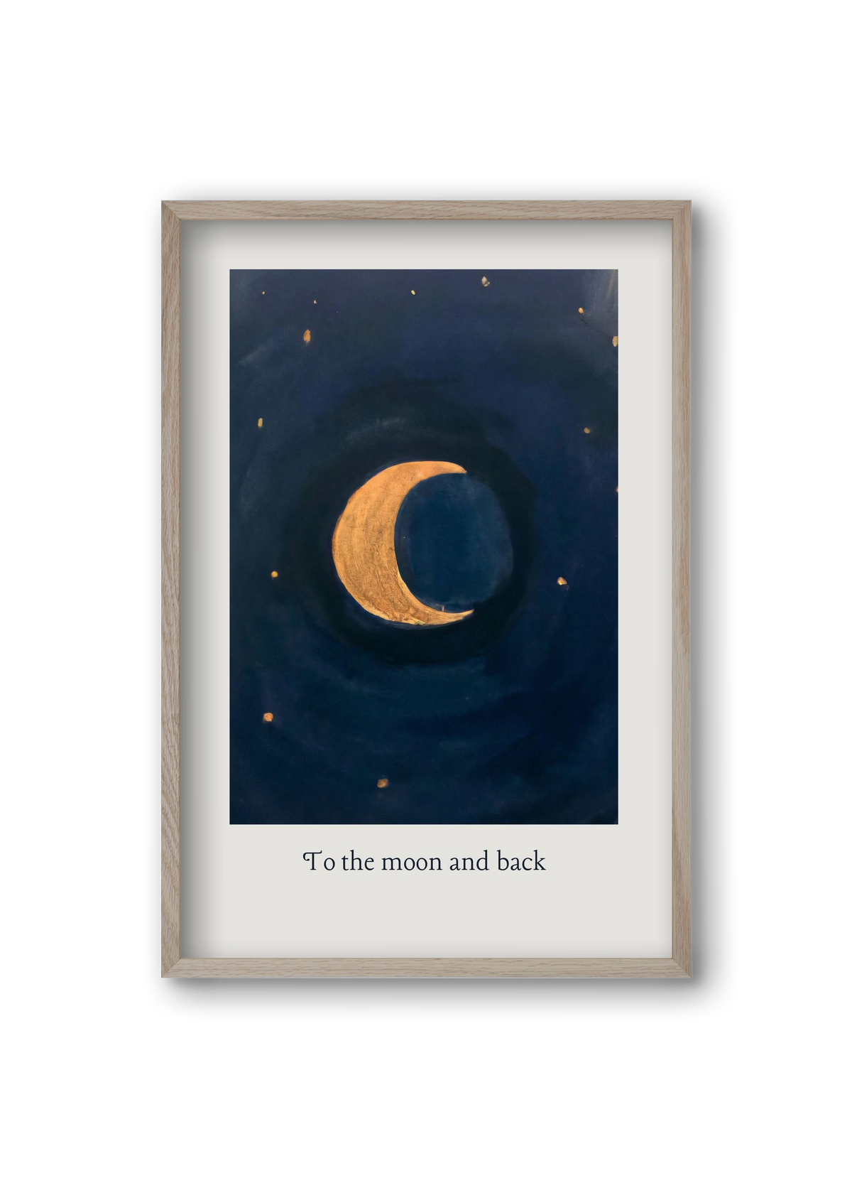 To the moon and back, 20x30 cm (20x30 cm), Tölgy keret