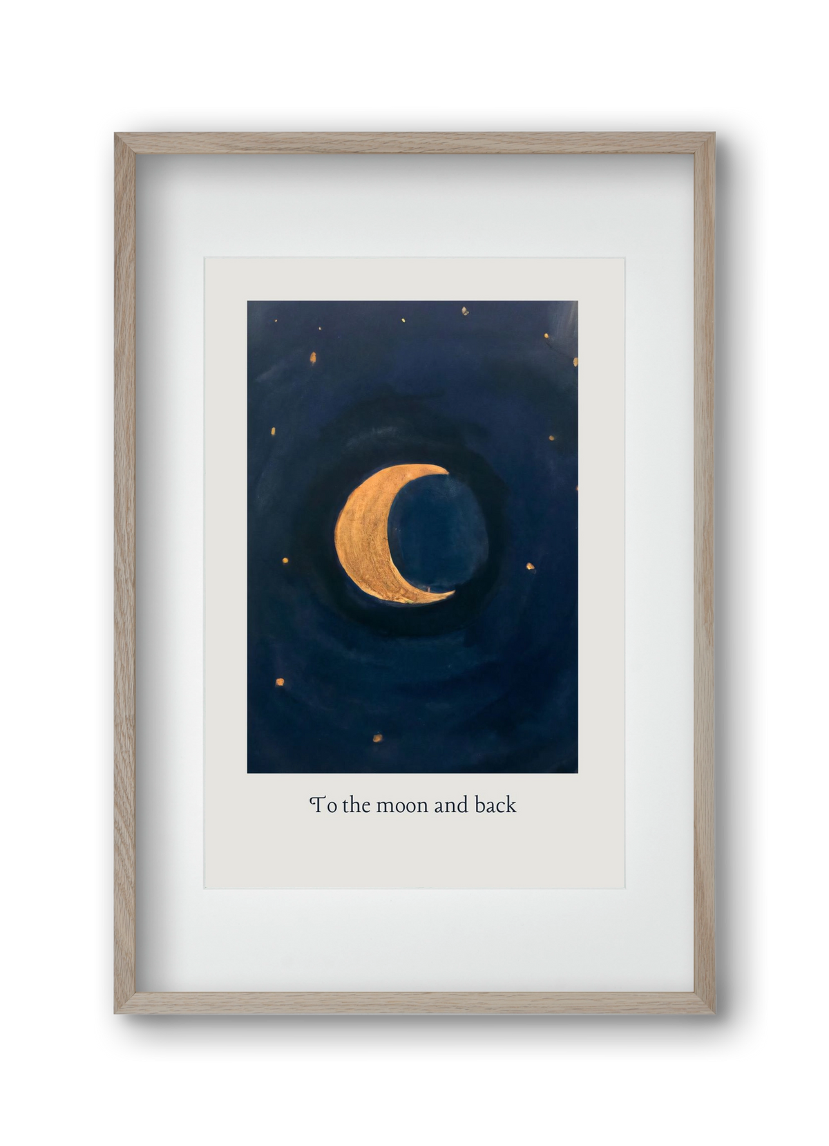To the moon and back, 30x45 cm (20x30 cm), Tölgy keret, paszpartuval