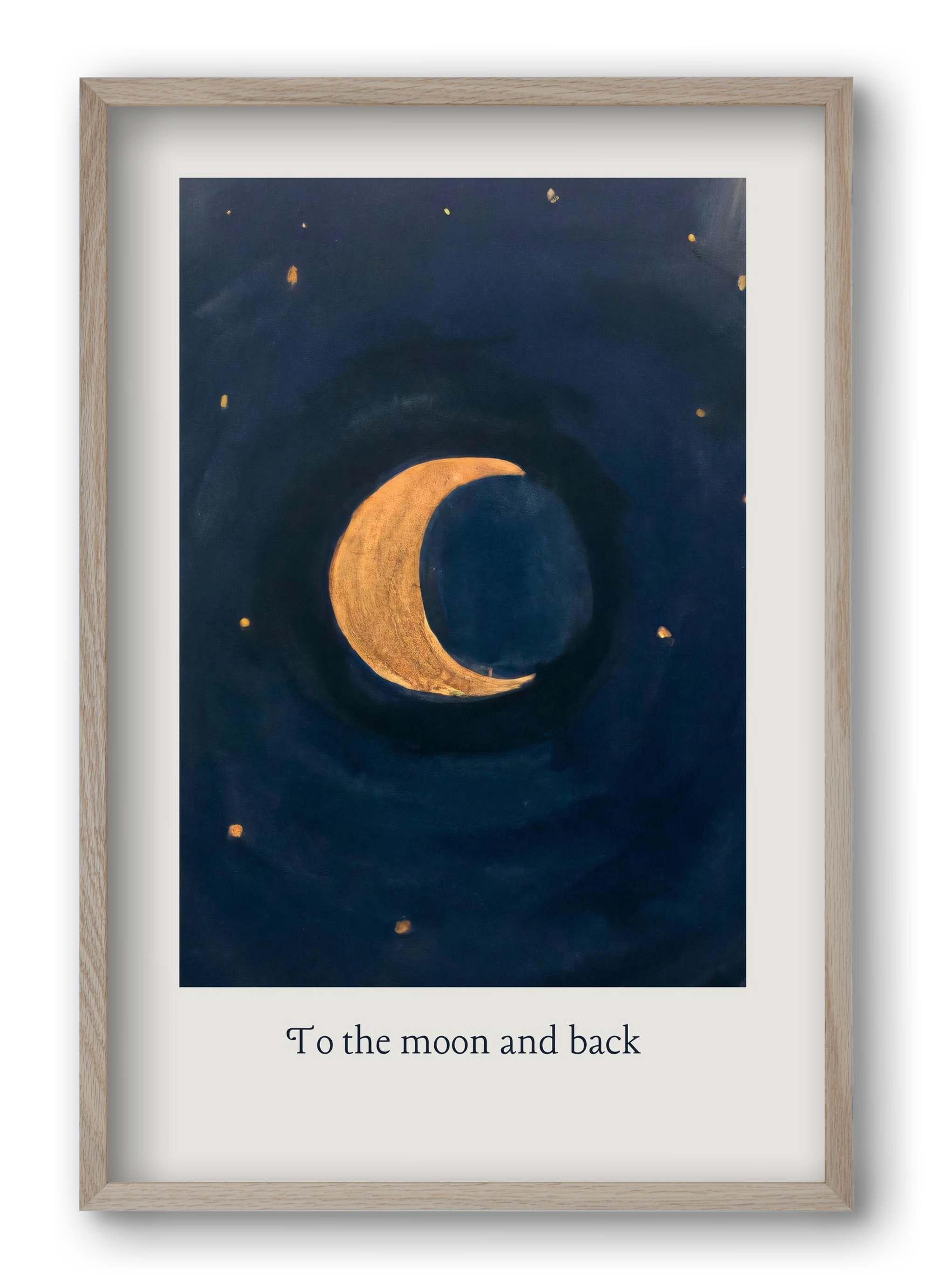 To the moon and back, 40x60 cm (40x60 cm), Tölgy keret