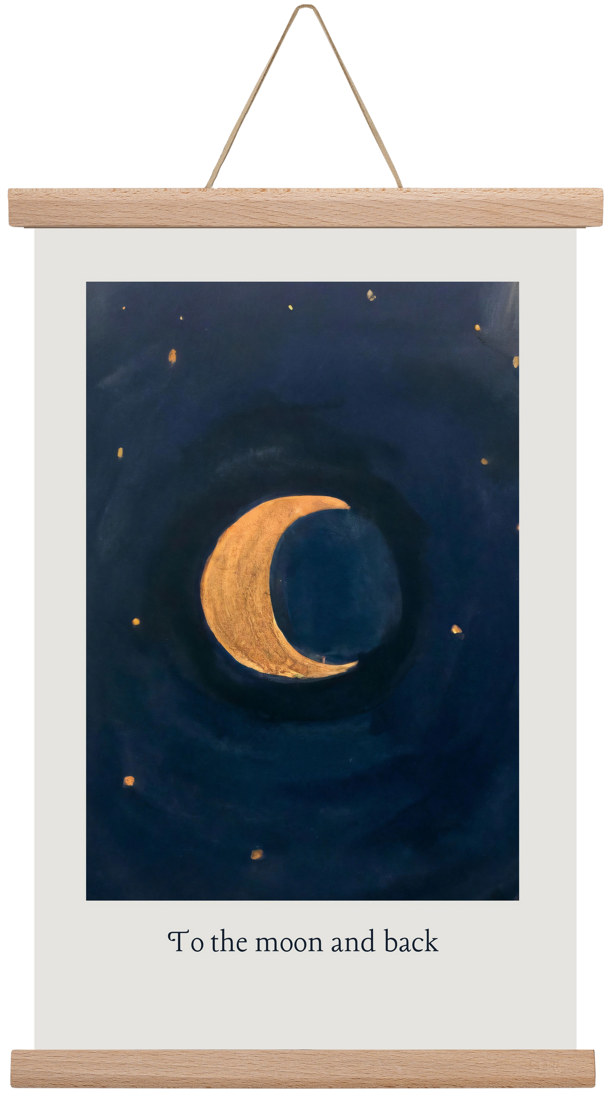 To the moon and back, 30x45 cm (30x45 cm), Tölgy akasztó