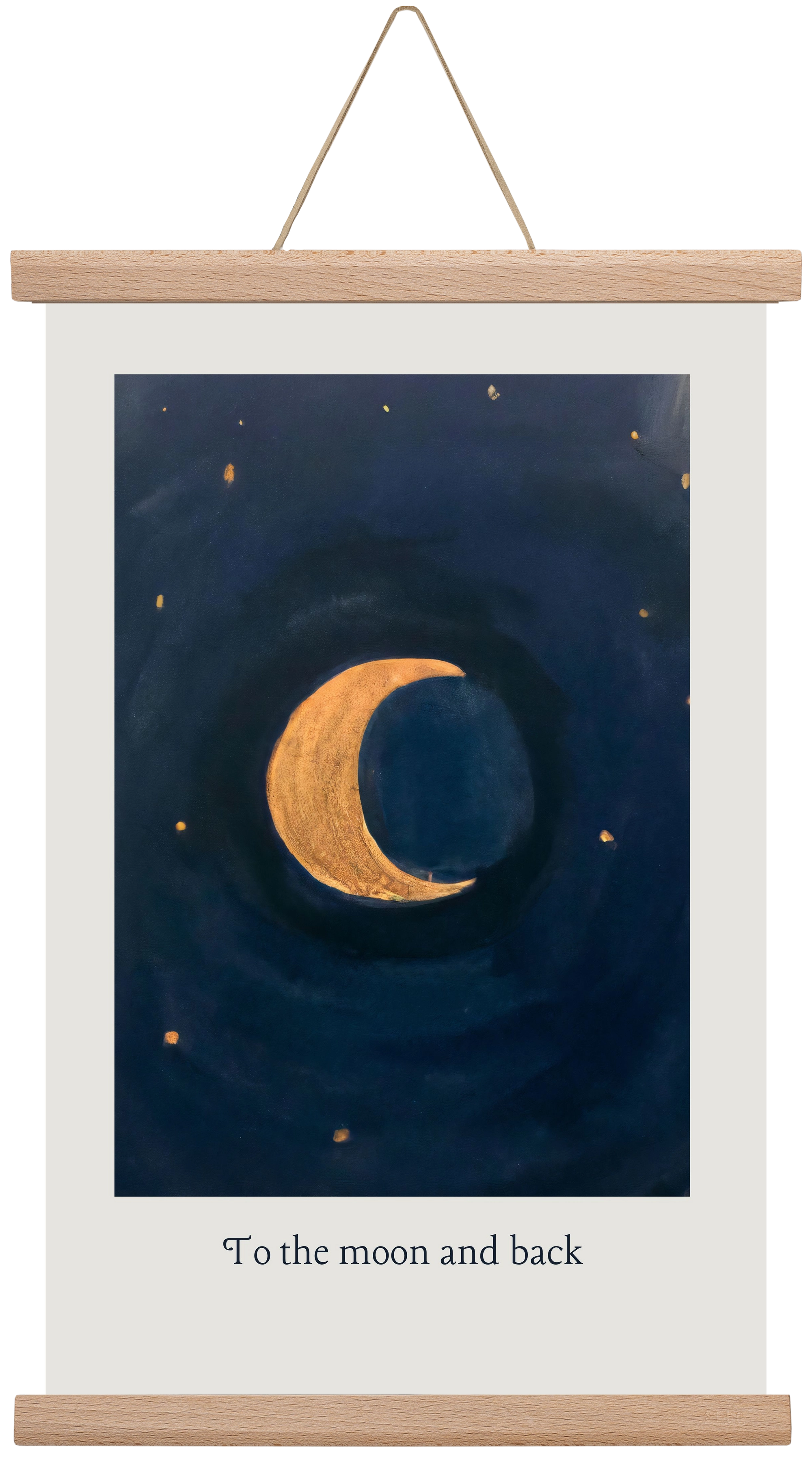 To the moon and back, 30x45 cm (30x45 cm), Tölgy akasztó