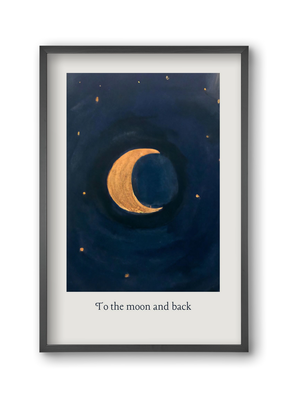 To the moon and back, 30x45 cm (30x45 cm), Fekete keret