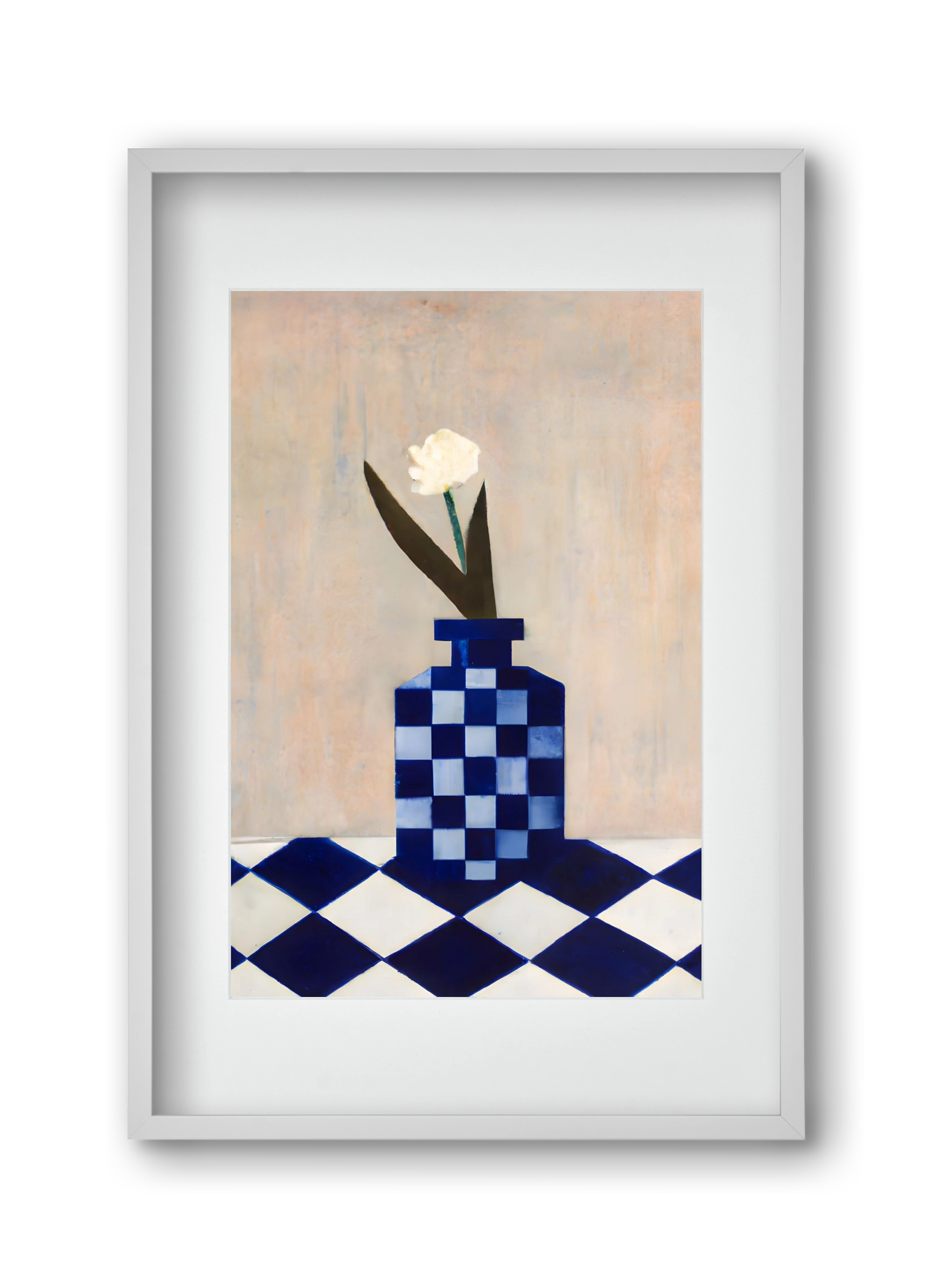 Check the vase, 30x45 cm (20x30 cm), Fehér keret, paszpartuval