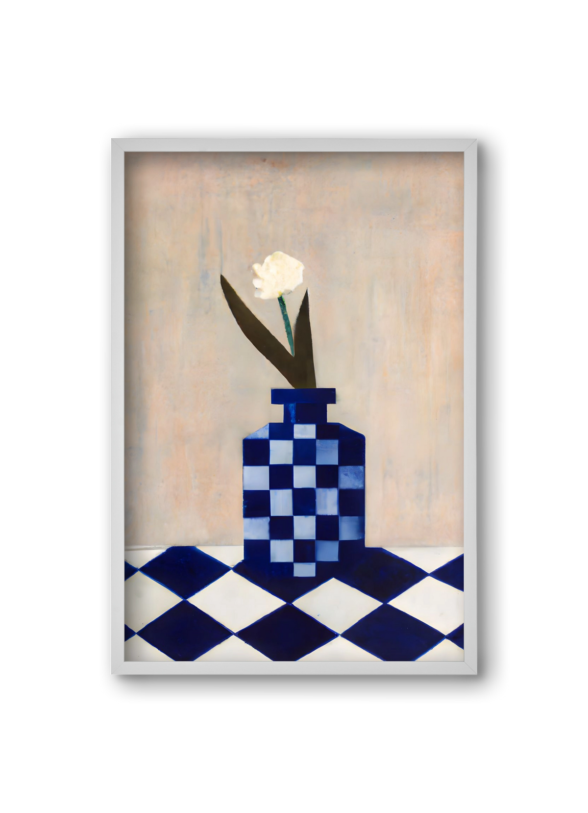 Check the vase, 20x30 cm (20x30 cm), Fehér keret