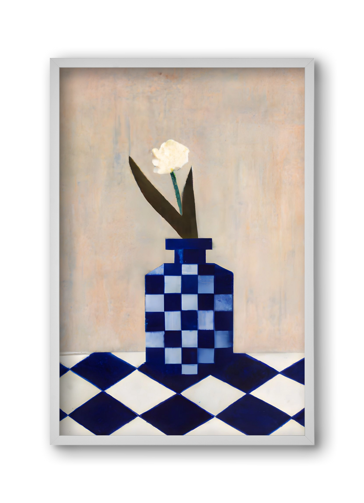 Check the vase, 30x45 cm (30x45 cm), Fehér keret