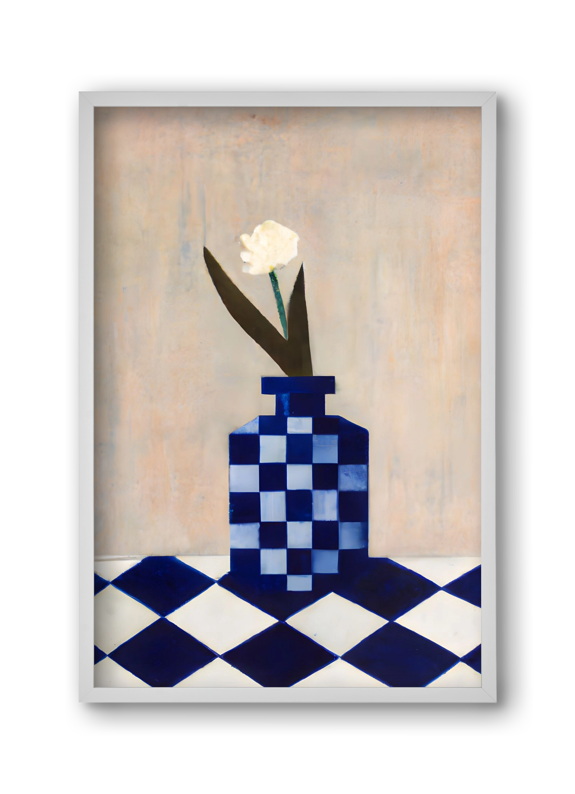 Check the vase, 30x45 cm (30x45 cm), Fehér keret