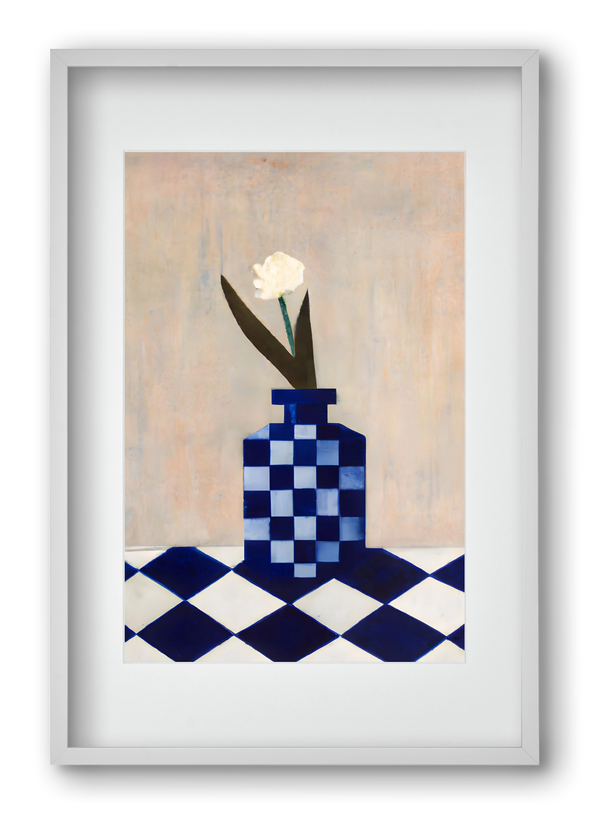 Check the vase, 40x60 cm (30x45 cm), Fehér keret, paszpartuval