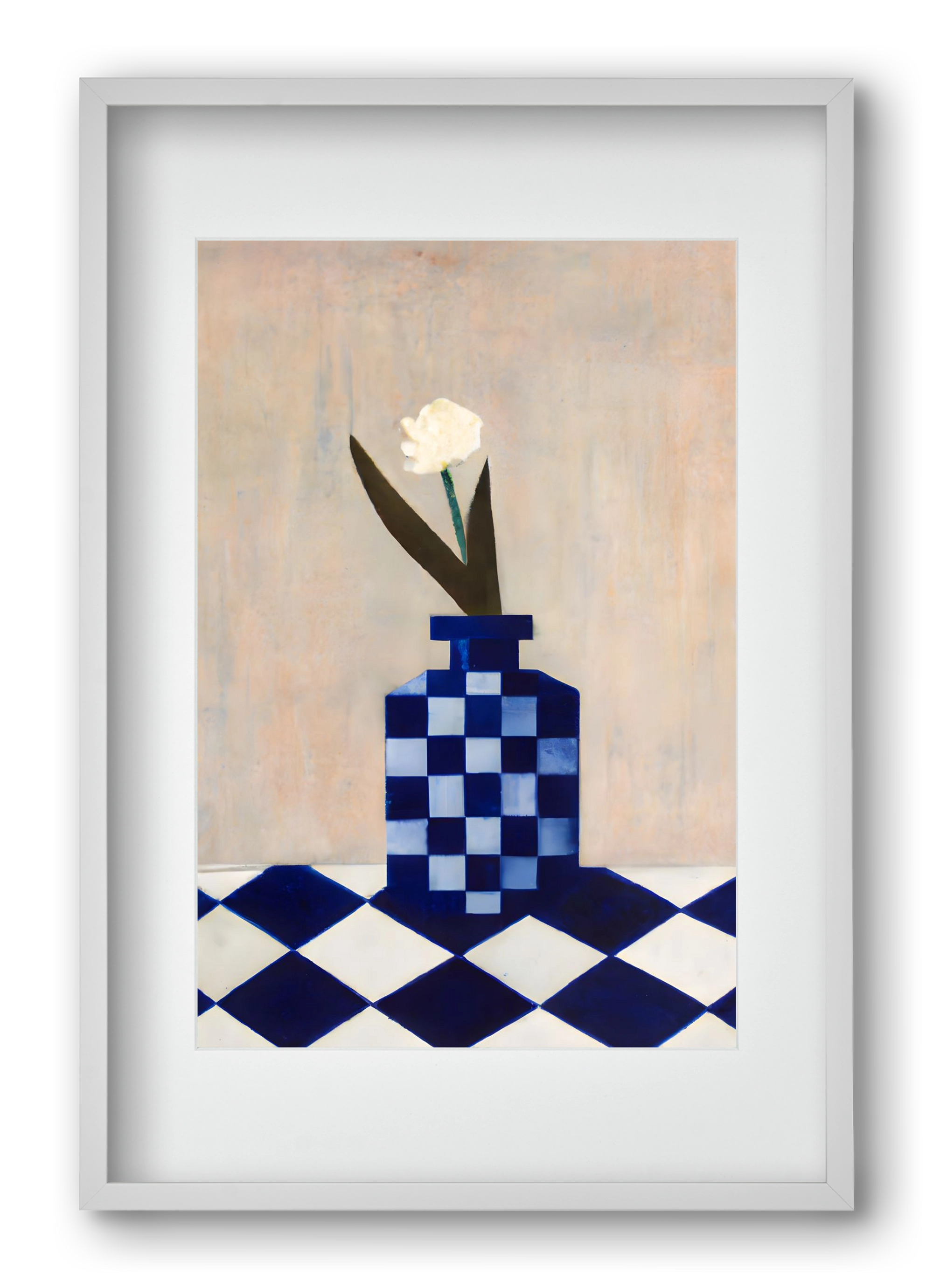 Check the vase, 40x60 cm (30x45 cm), Fehér keret, paszpartuval