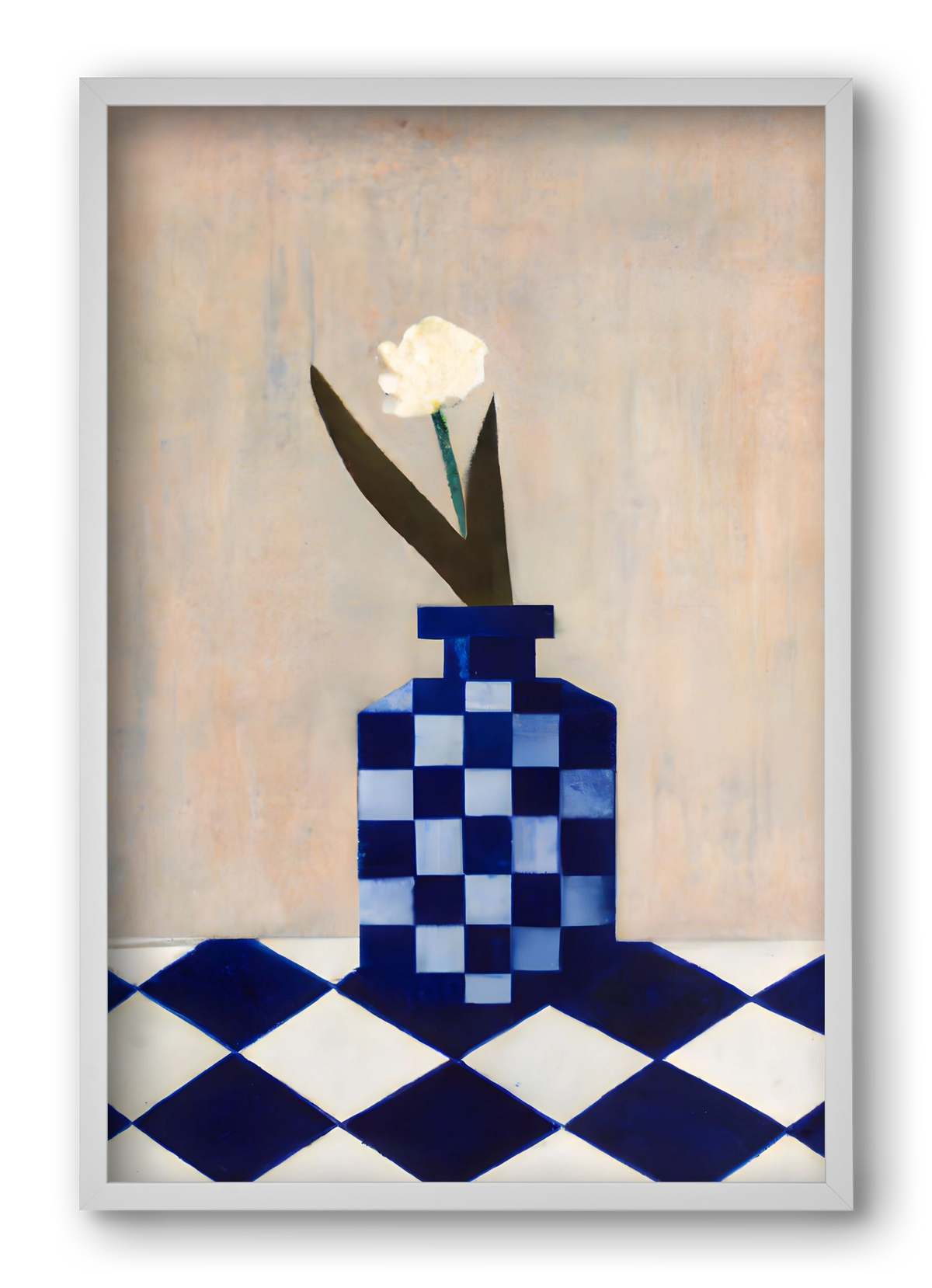 Check the vase, 40x60 cm (40x60 cm), Fehér keret