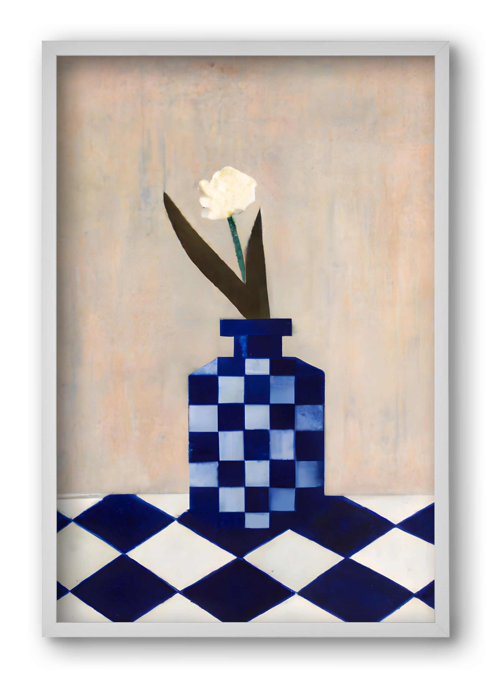 Check the vase, 40x60 cm (40x60 cm), Fehér keret