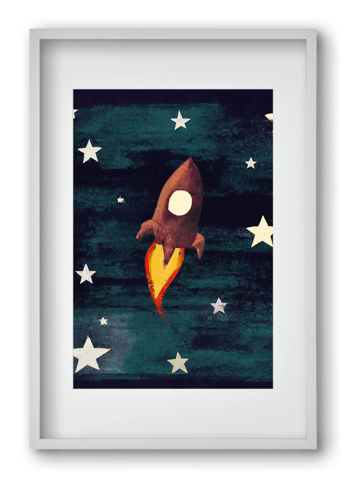 Rocket love, 40x60 cm (30x45 cm), Fehér keret, paszpartuval