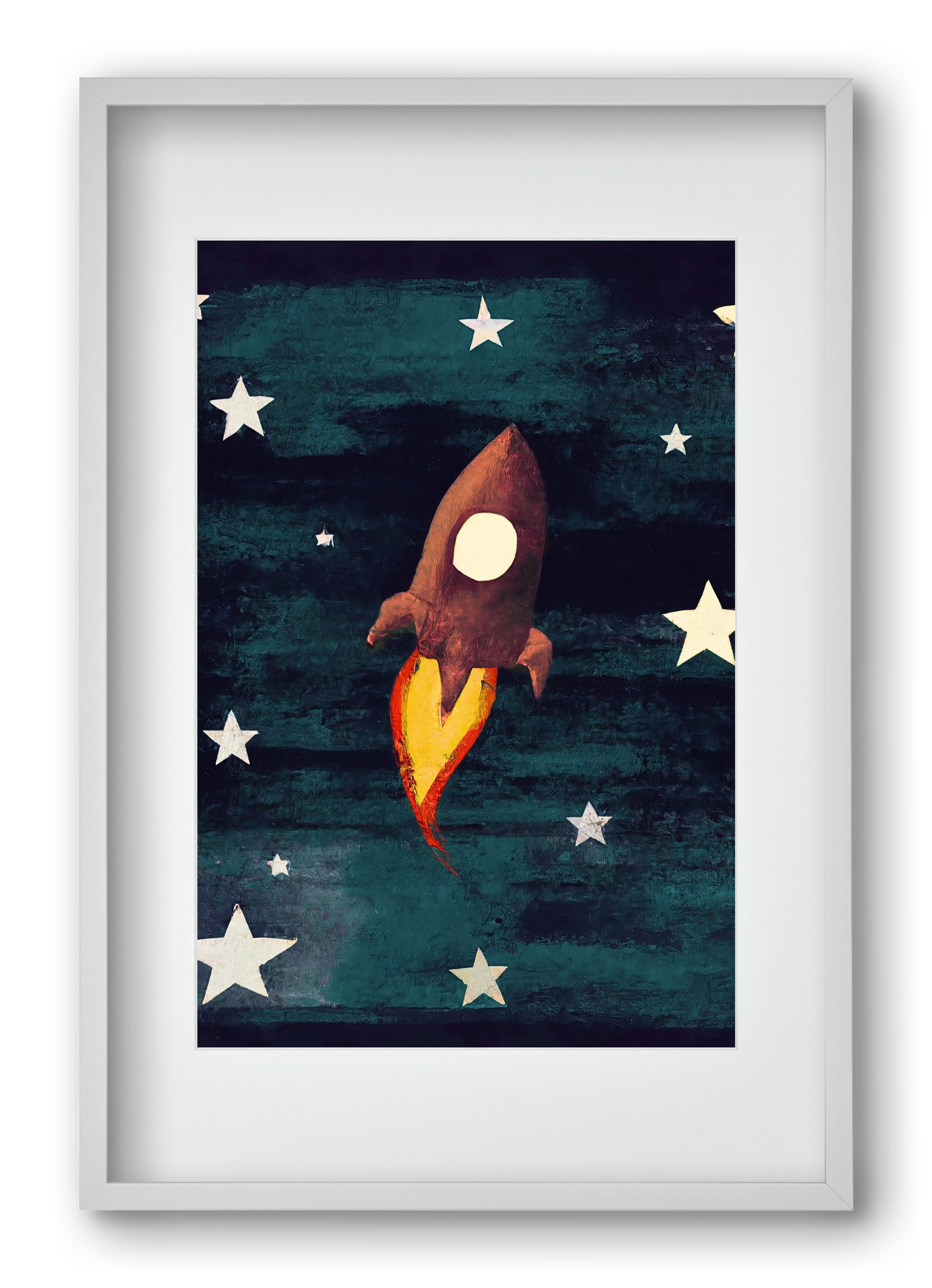 Rocket love, 40x60 cm (30x45 cm), Fehér keret, paszpartuval