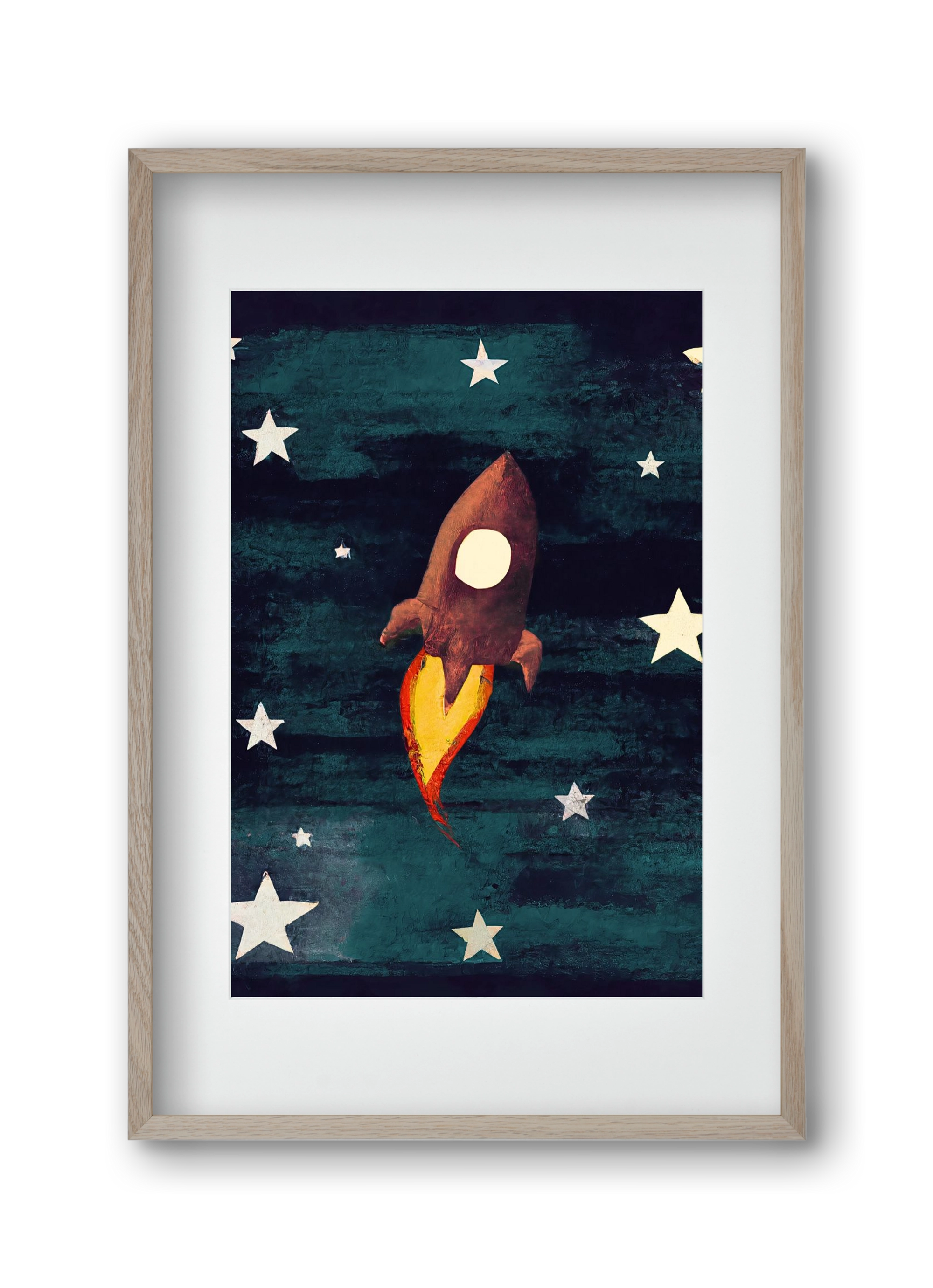 Rocket love, 30x45 cm (20x30 cm), Tölgy keret, paszpartuval
