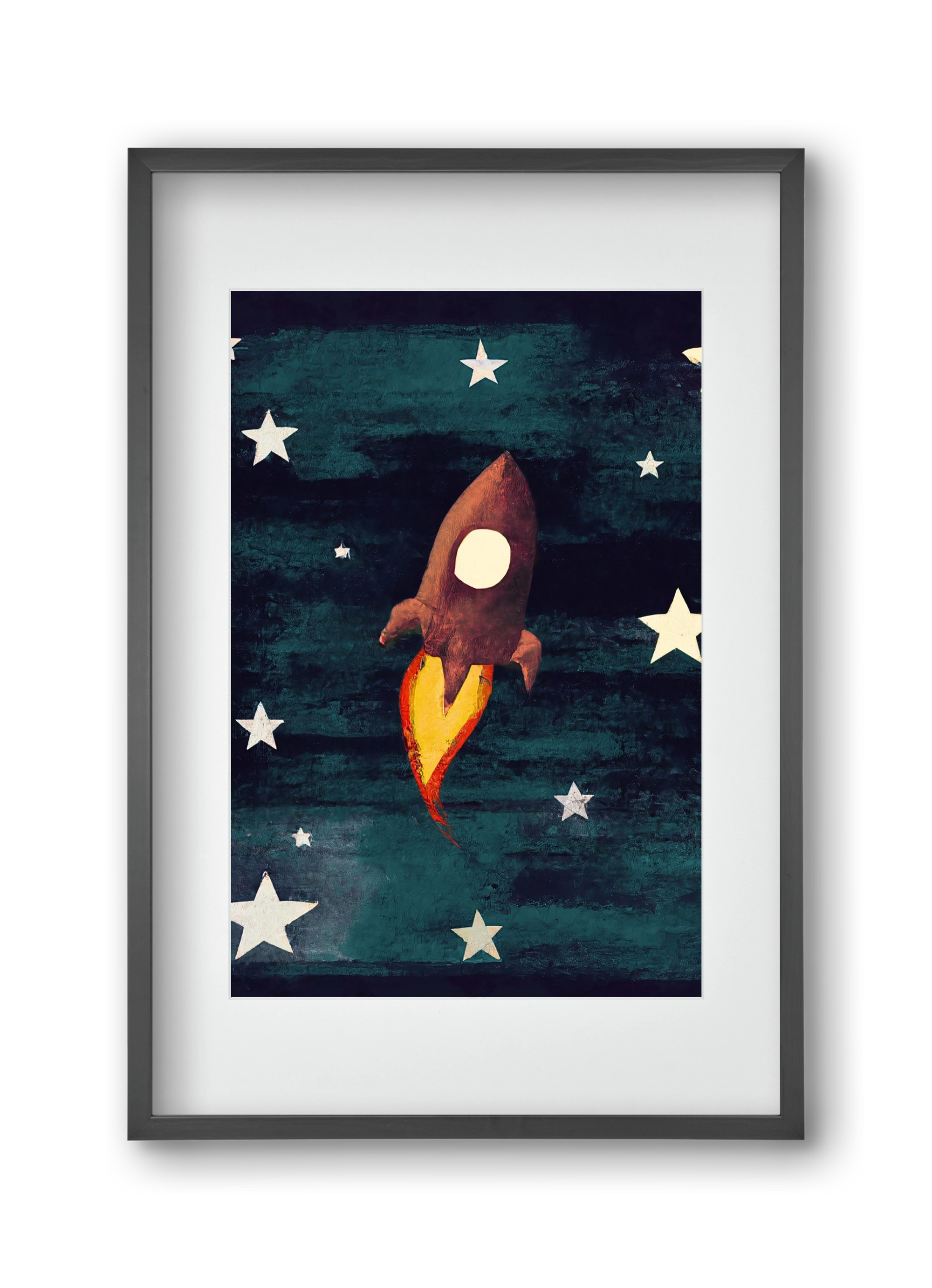 Rocket love, 30x45 cm (20x30 cm), Fekete keret, paszpartuval