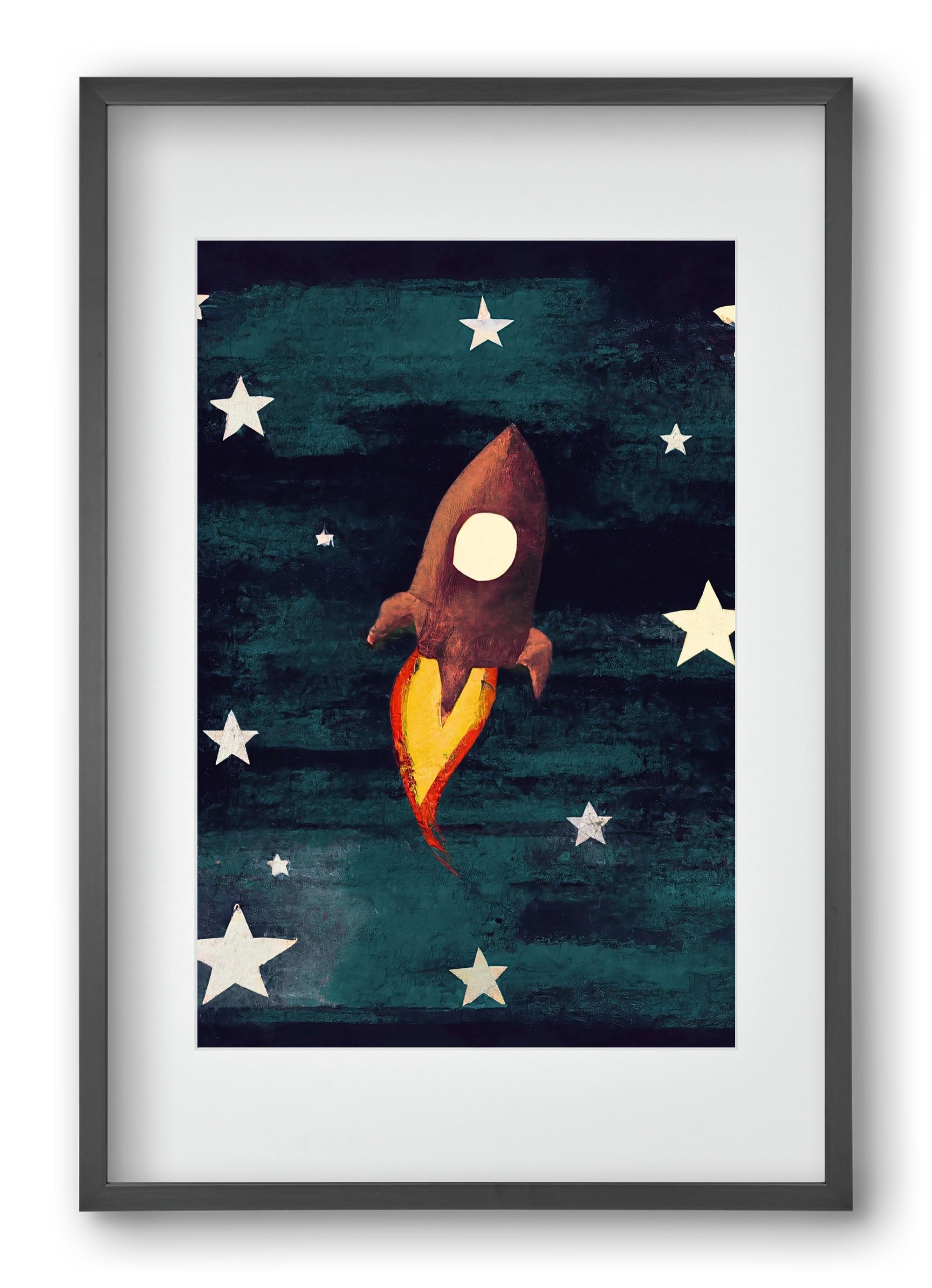 Rocket love, 40x60 cm (30x45 cm), Fekete keret, paszpartuval