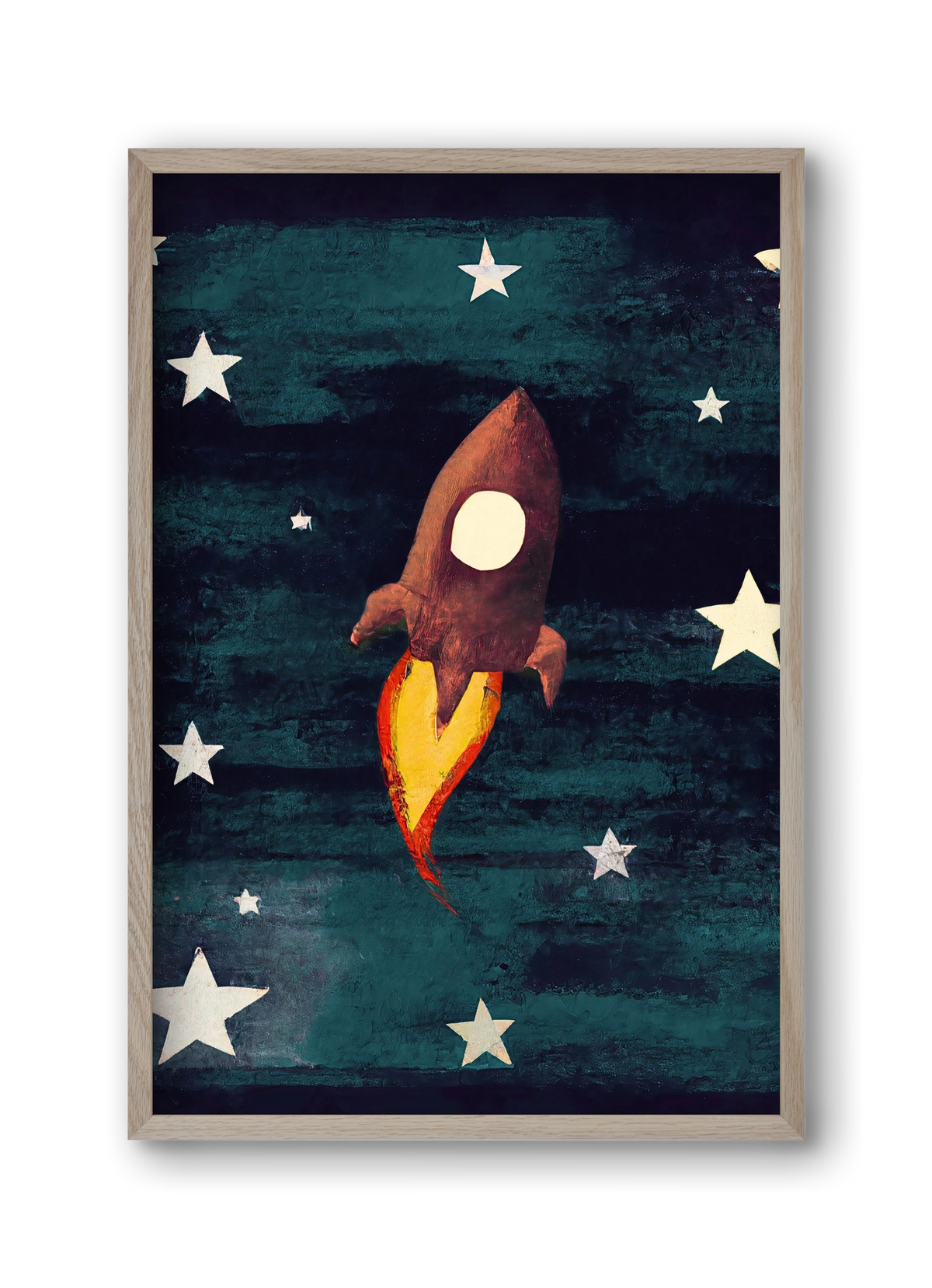 Rocket love, 30x45 cm (30x45 cm), Tölgy keret