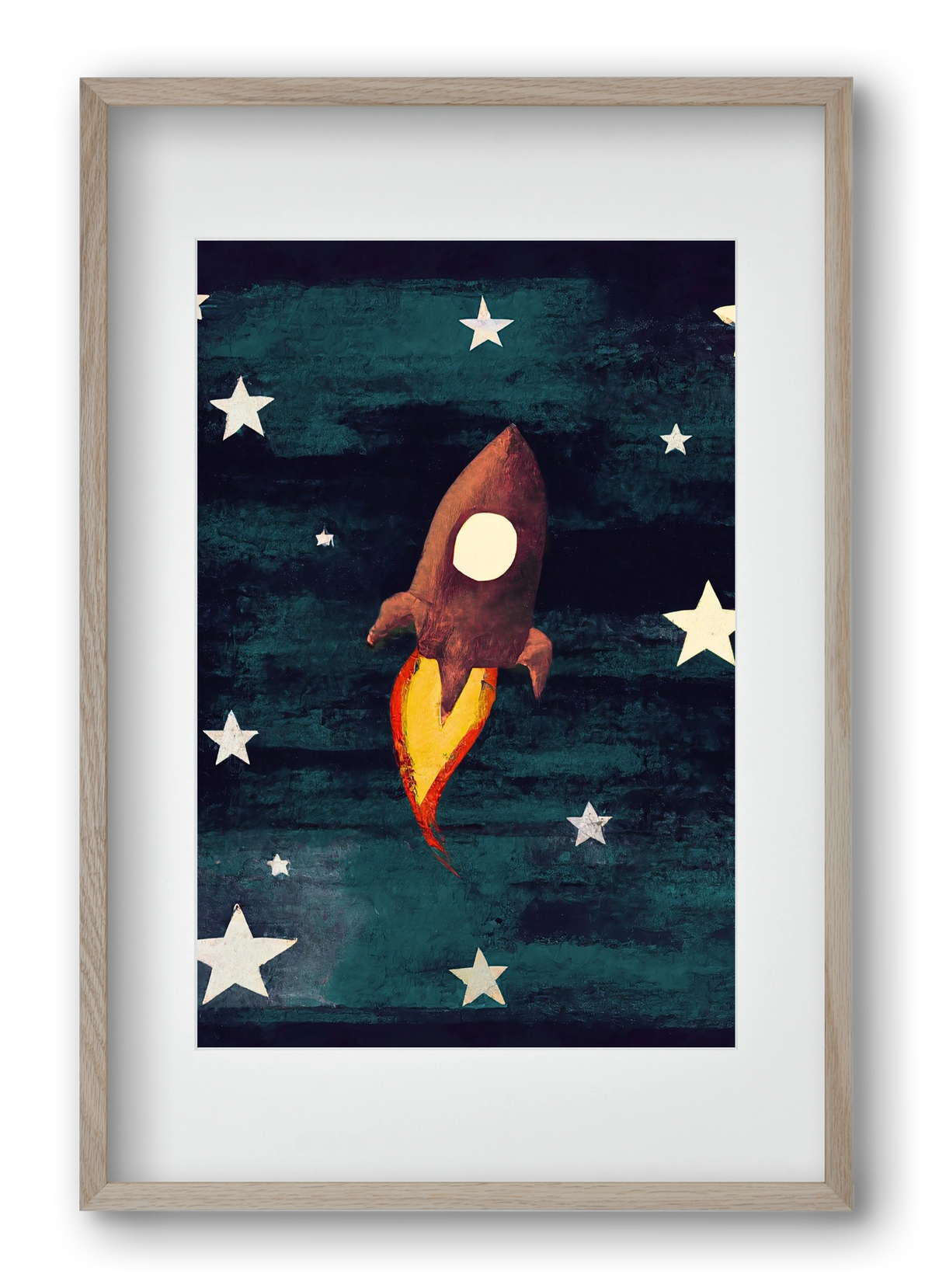 Rocket love, 40x60 cm (30x45 cm), Tölgy keret, paszpartuval