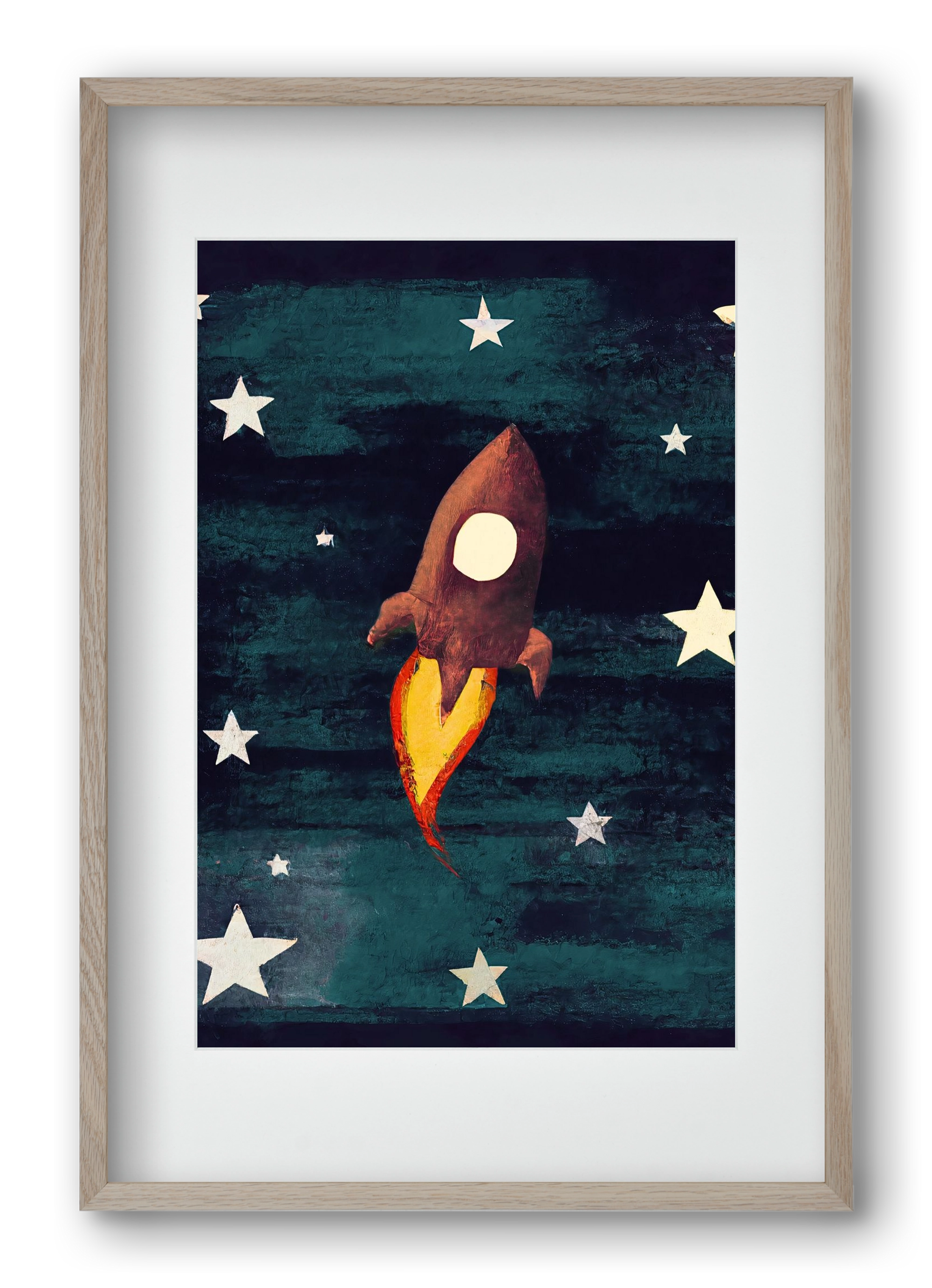 Rocket love, 40x60 cm (30x45 cm), Tölgy keret, paszpartuval