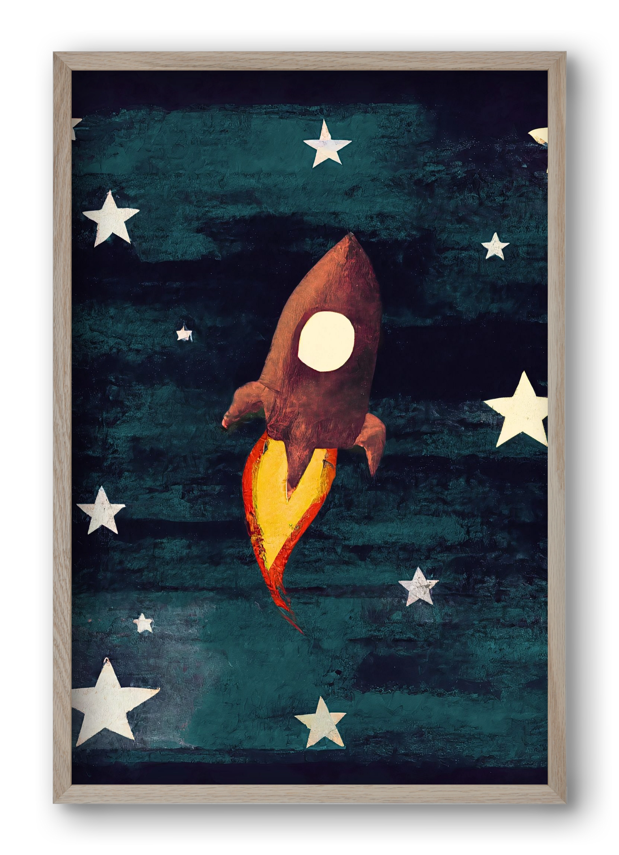 Rocket love, 40x60 cm (40x60 cm), Tölgy keret