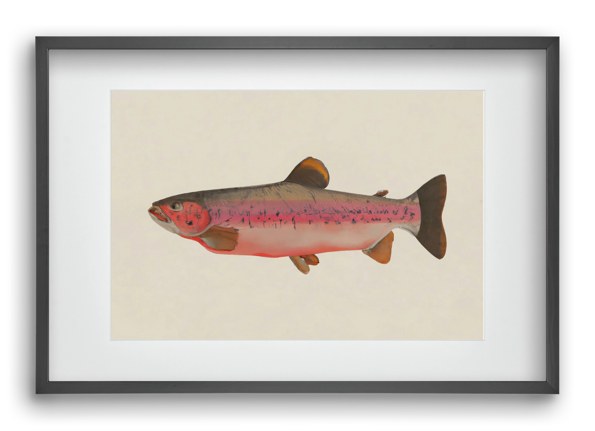 Fishy, 60x40 cm (45x30 cm), Fekete keret, paszpartuval