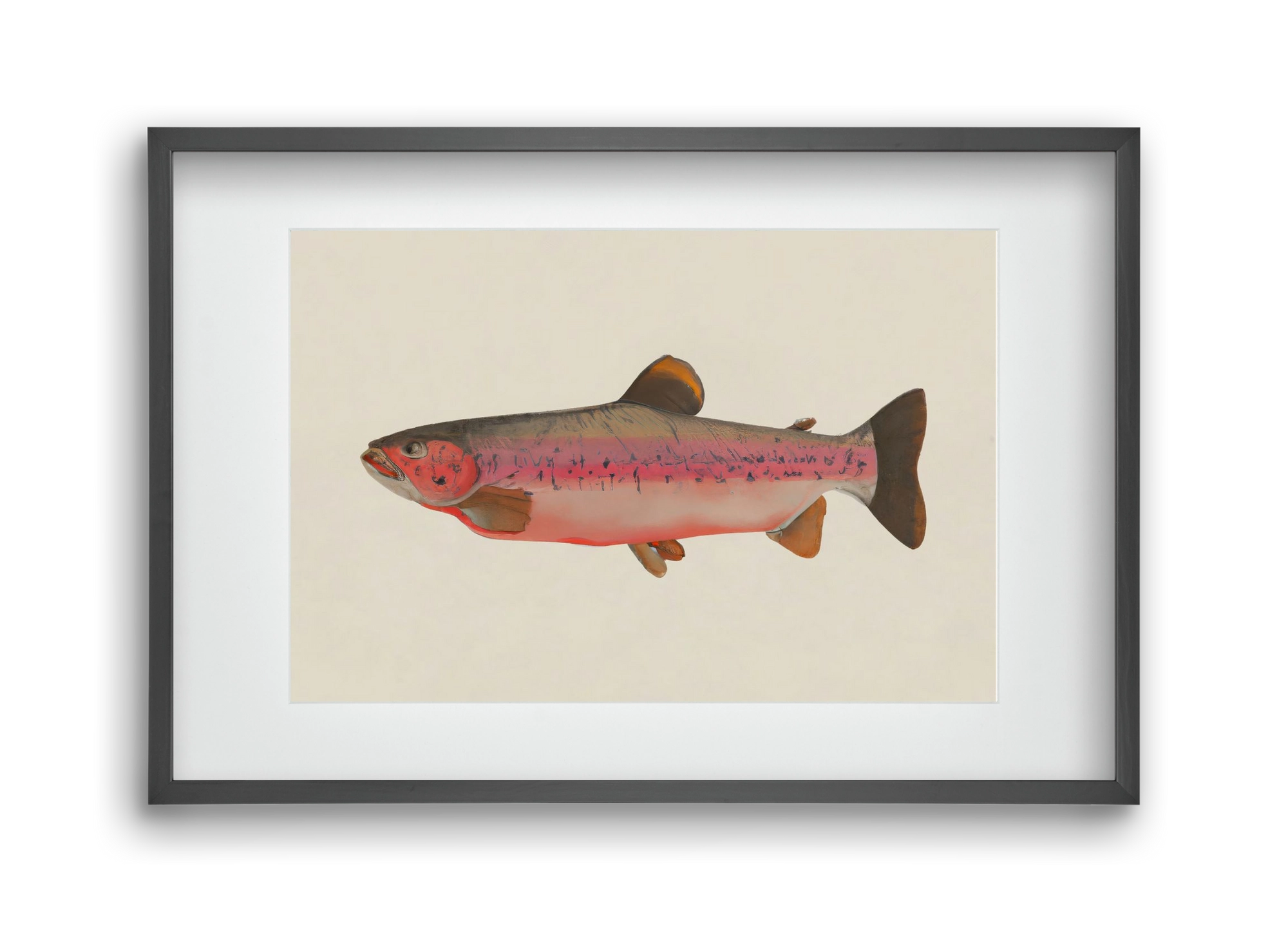 Fishy, 45x30 cm (30x20 cm), Fekete keret, paszpartuval