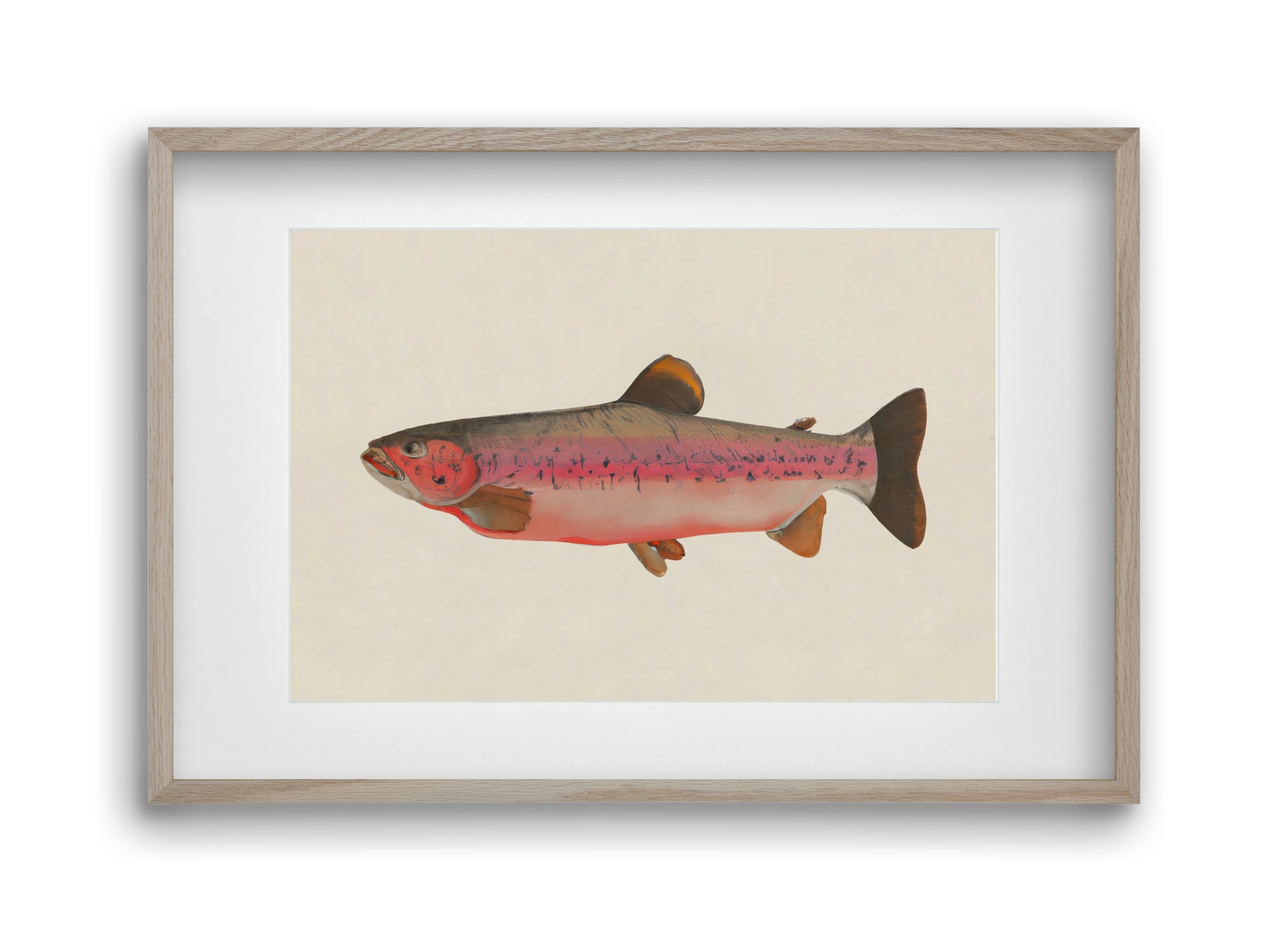 Fishy, 45x30 cm (30x20 cm), Tölgy keret, paszpartuval