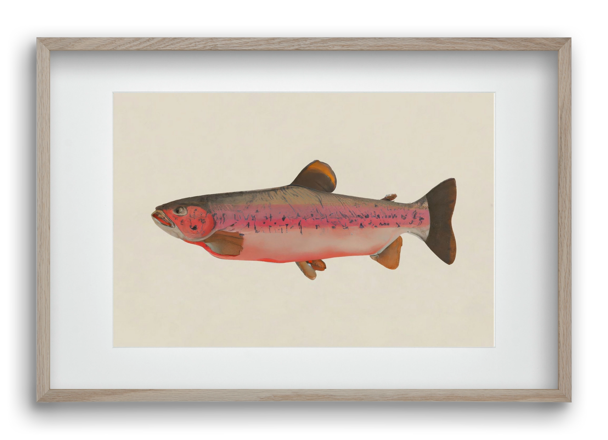 Fishy, 60x40 cm (45x30 cm), Tölgy keret, paszpartuval