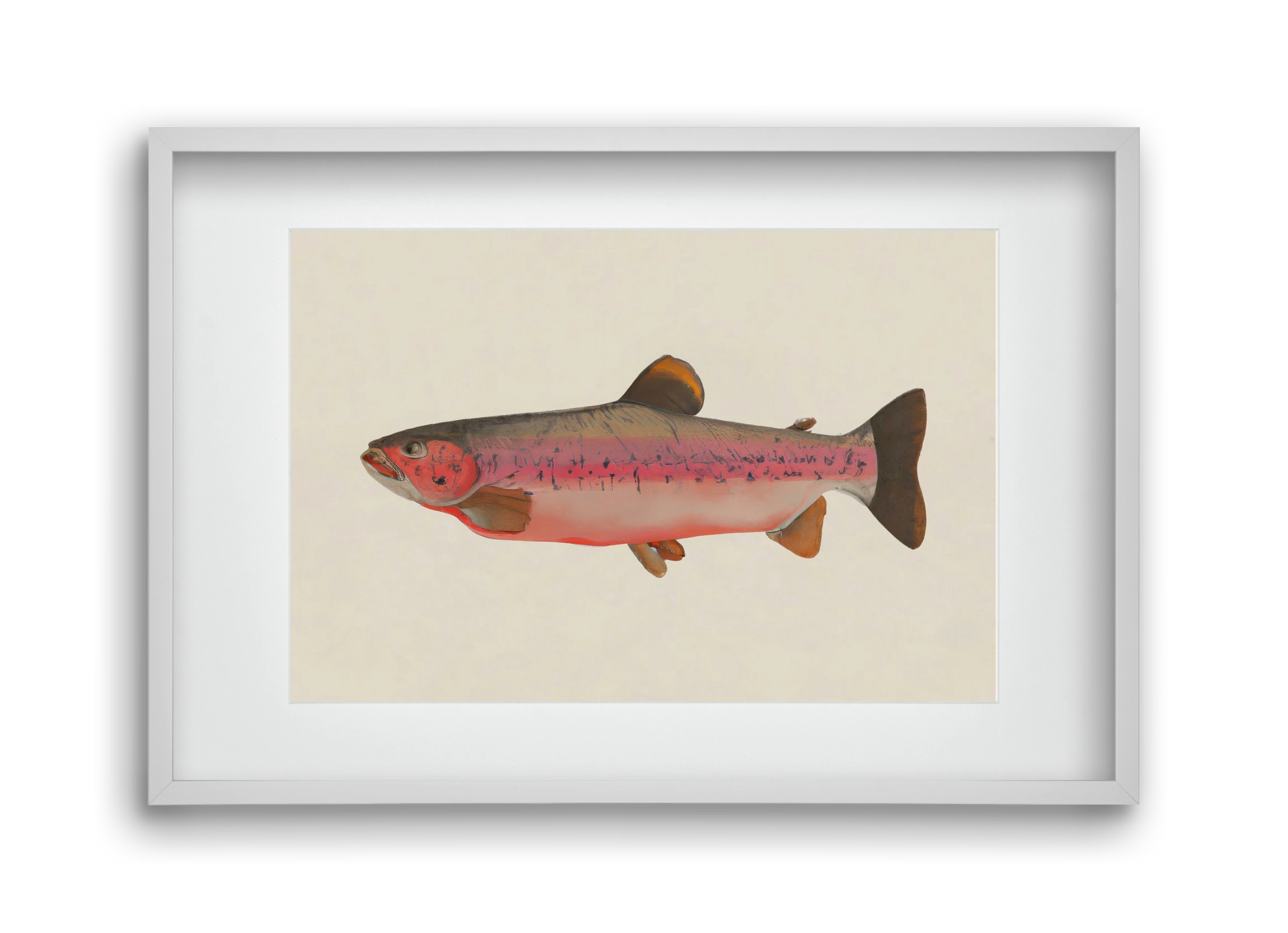 Fishy, 45x30 cm (30x20 cm), Fehér keret, paszpartuval