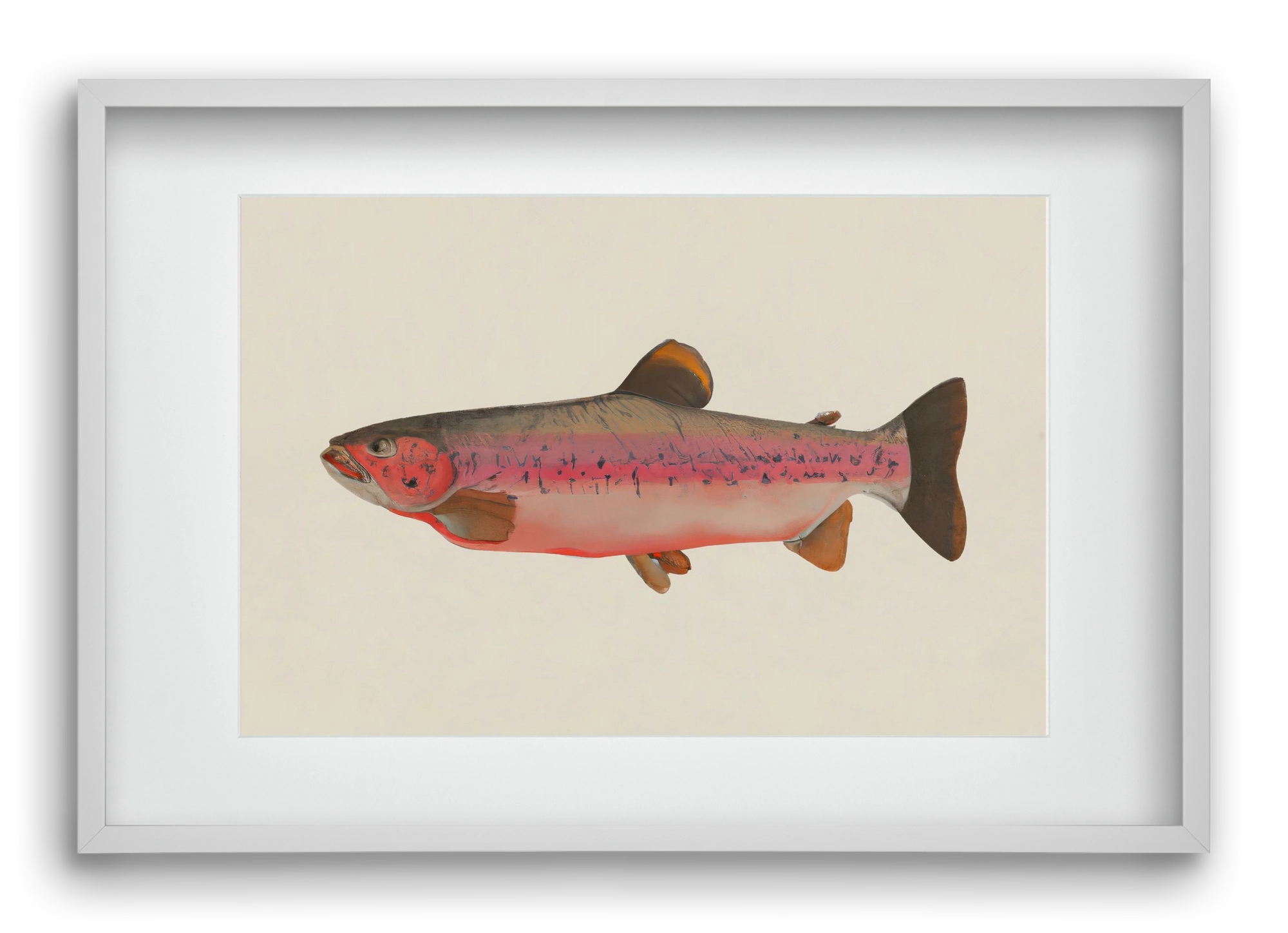 Fishy, 60x40 cm (45x30 cm), Fehér keret, paszpartuval