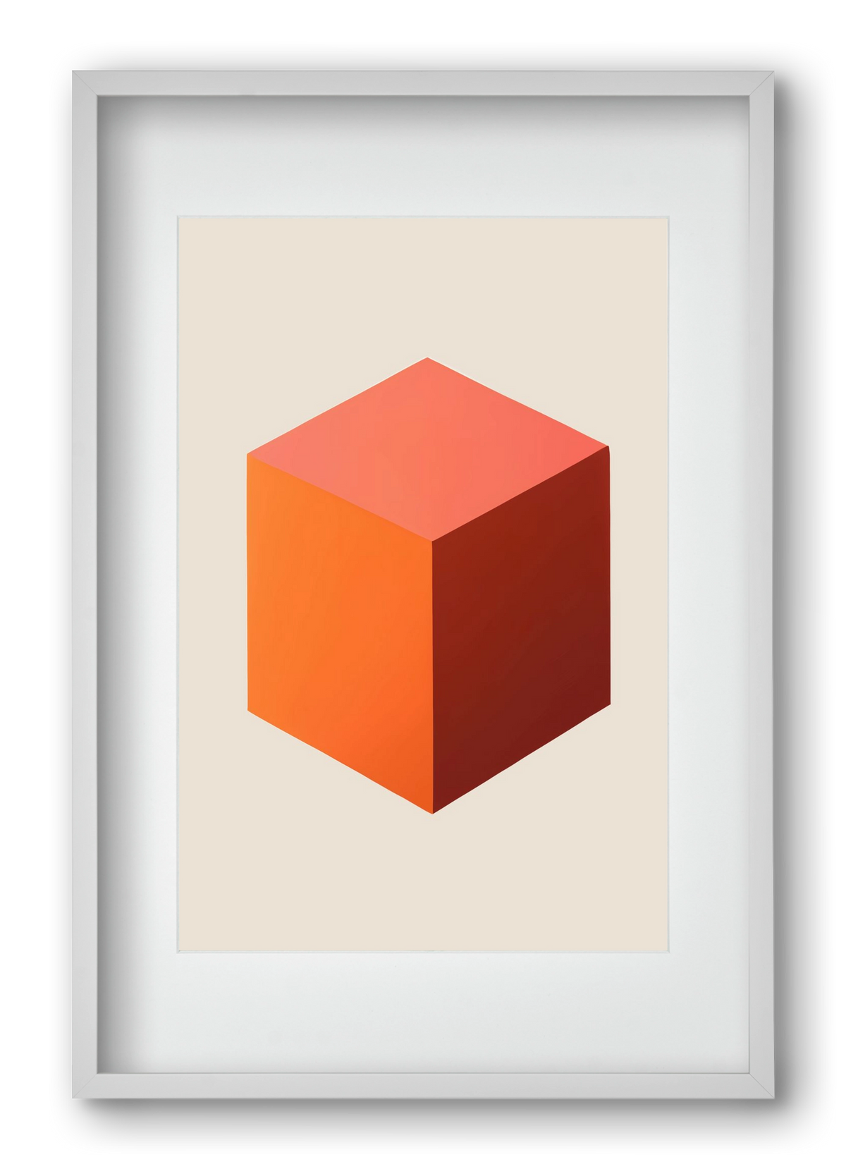 Cubus core, 40x60 cm (30x45 cm), Fehér keret, paszpartuval