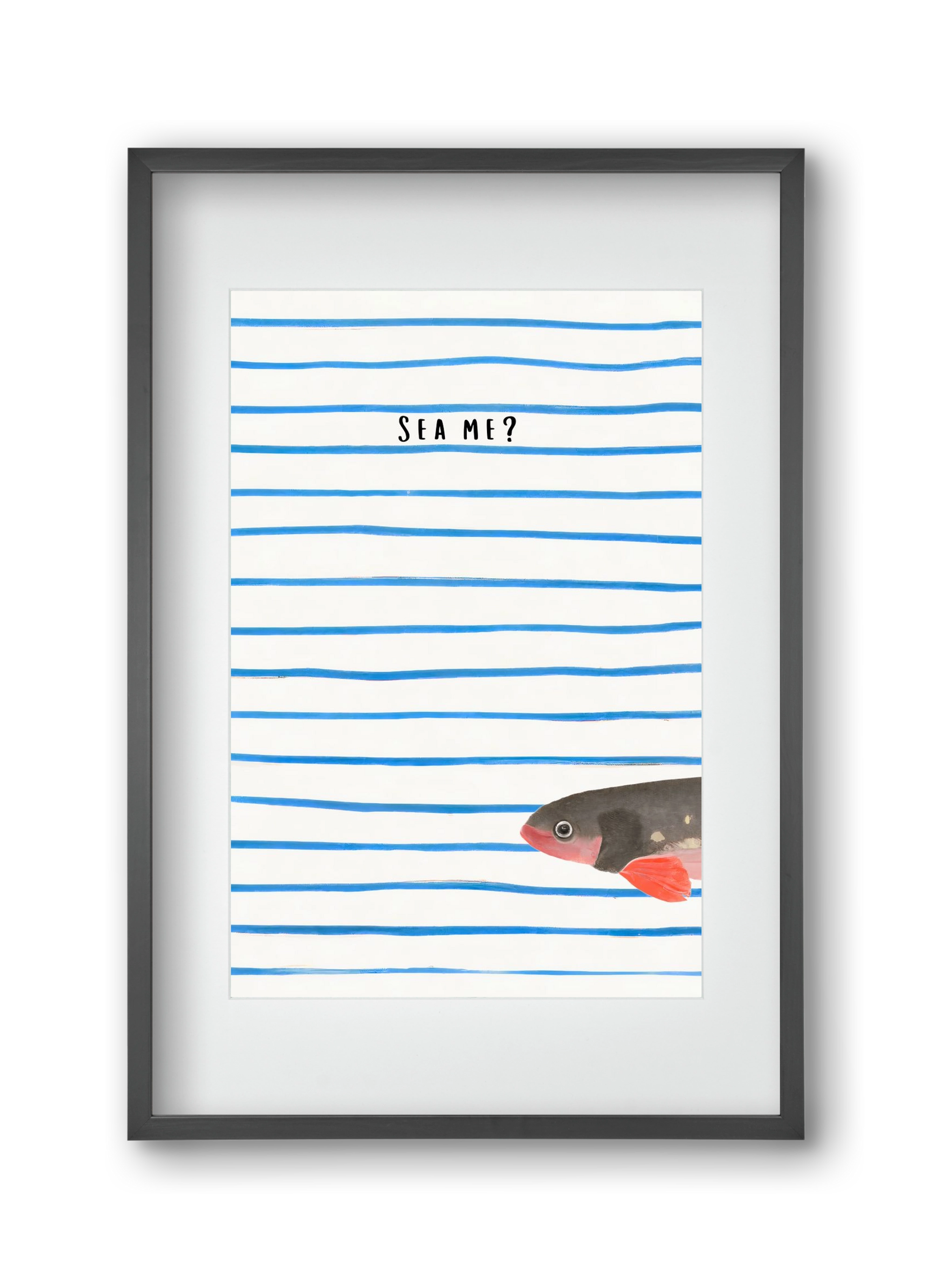 Sea me, 30x45 cm (20x30 cm), Fekete keret, paszpartuval