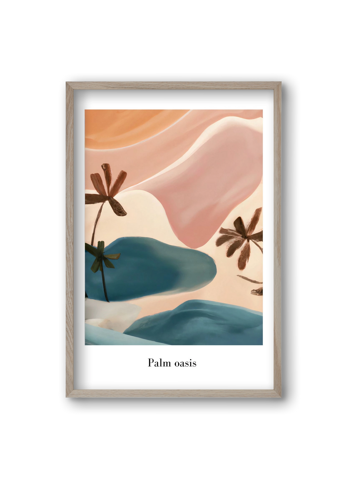 Palm Oasis , 20x30 cm (20x30 cm), Tölgy keret