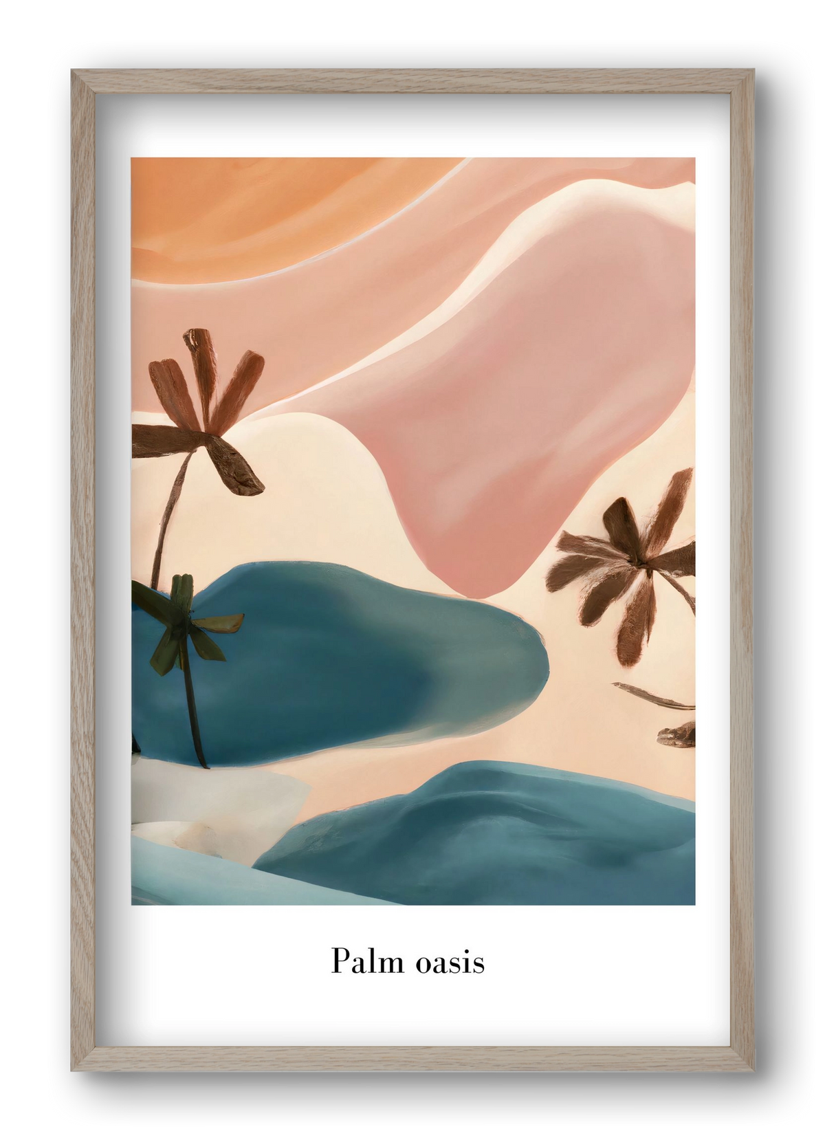 Palm Oasis , 40x60 cm (40x60 cm), Tölgy keret