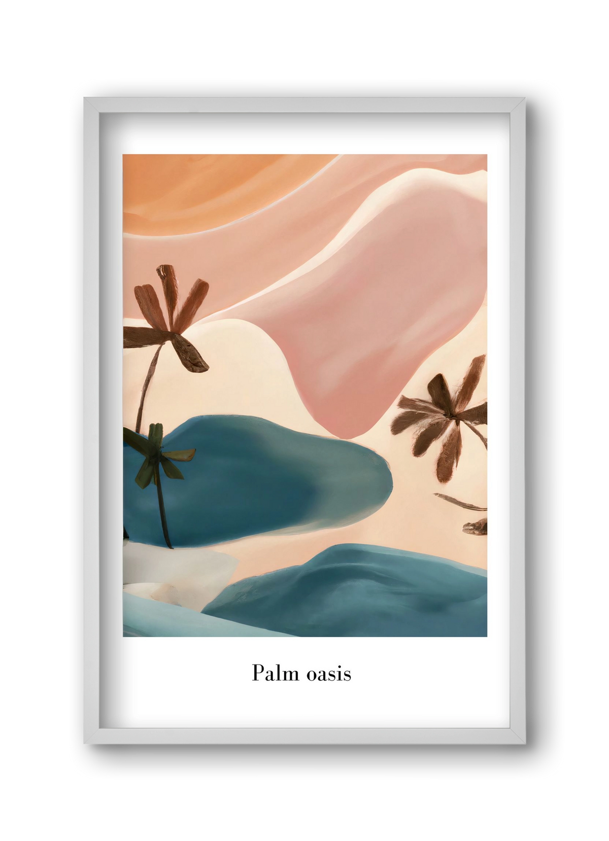 Palm Oasis , 30x45 cm (30x45 cm), Fehér keret