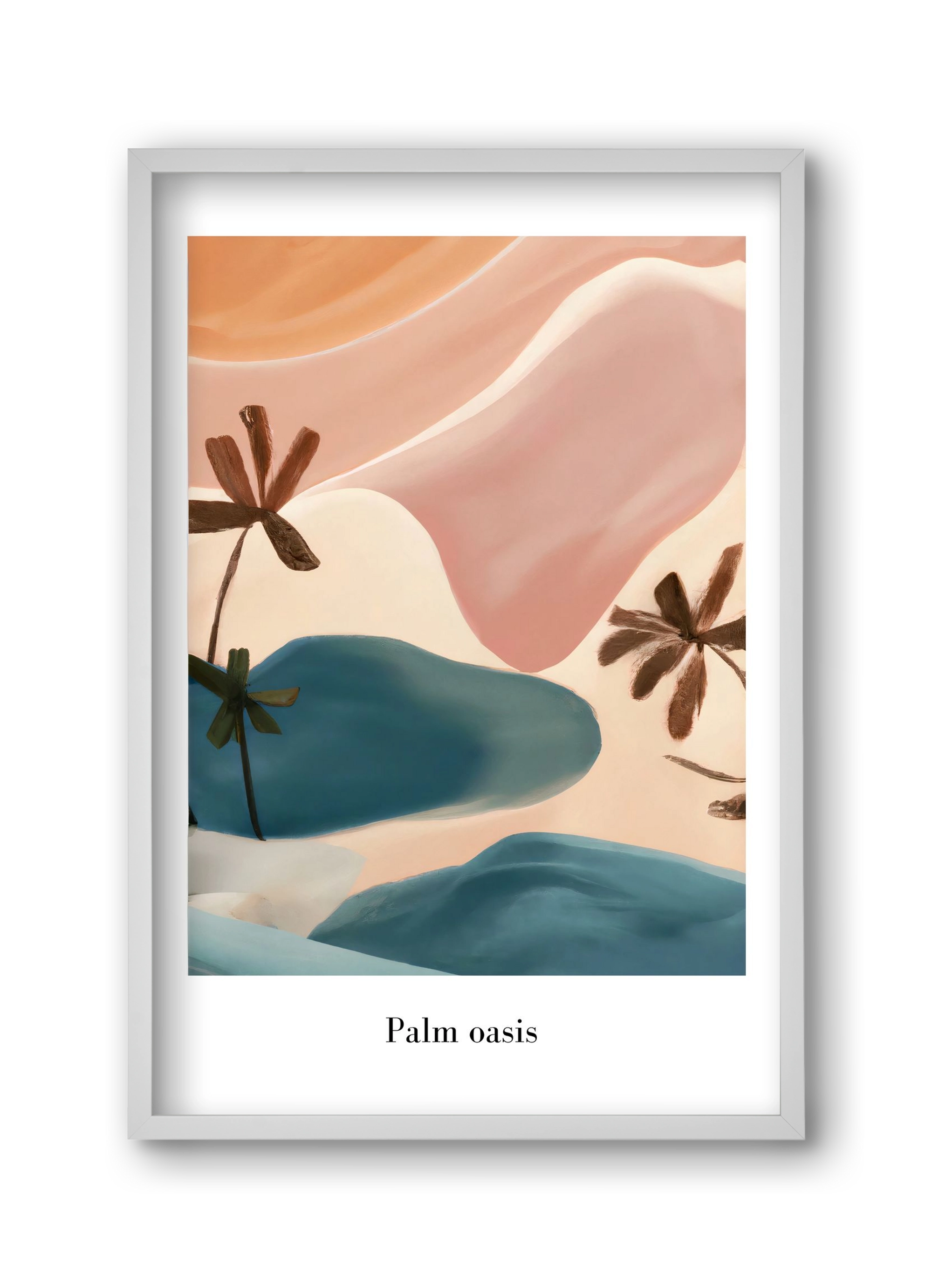 Palm Oasis , 30x45 cm (30x45 cm), Fehér keret