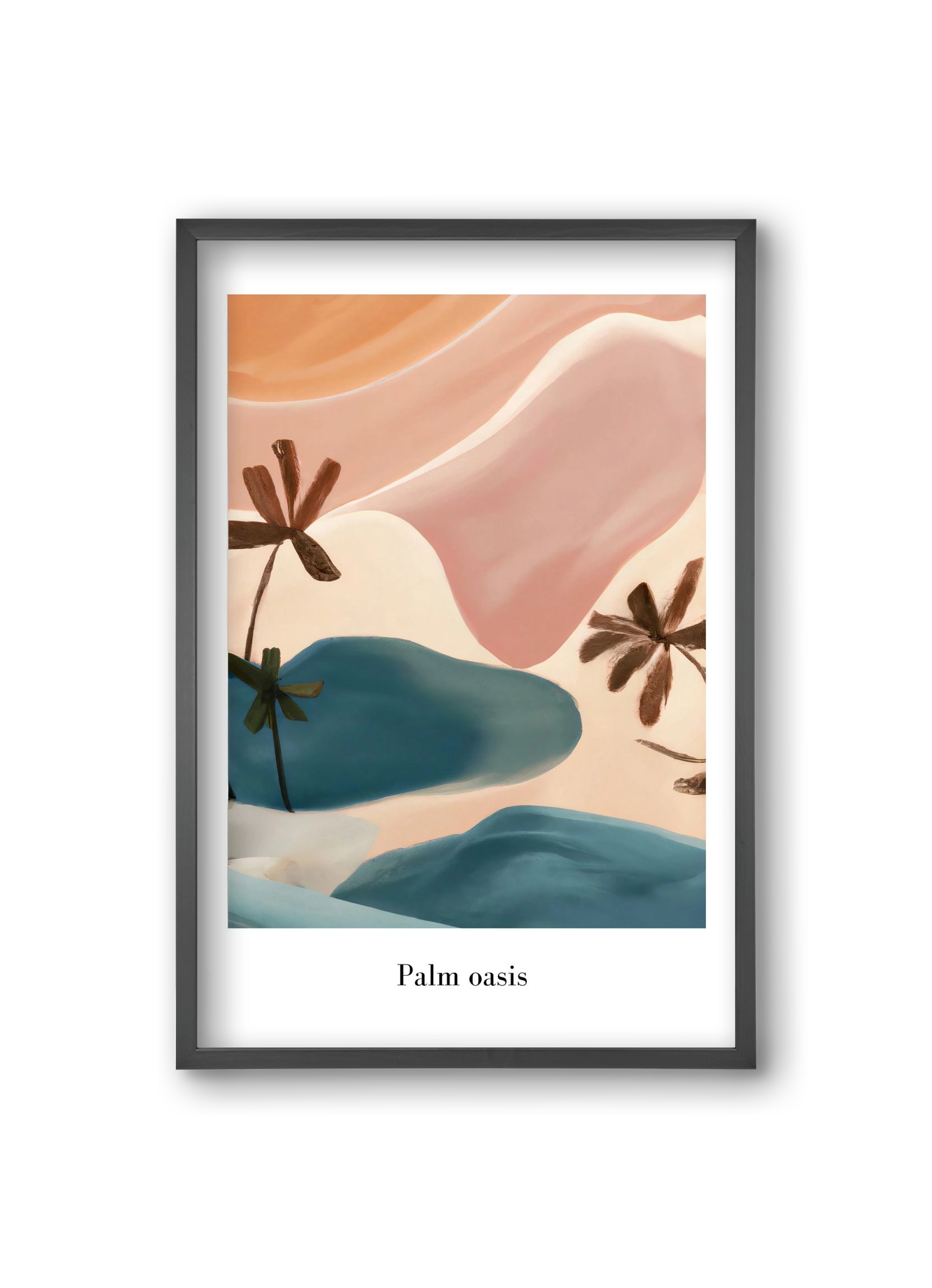 Palm Oasis , 20x30 cm (20x30 cm), Fekete keret