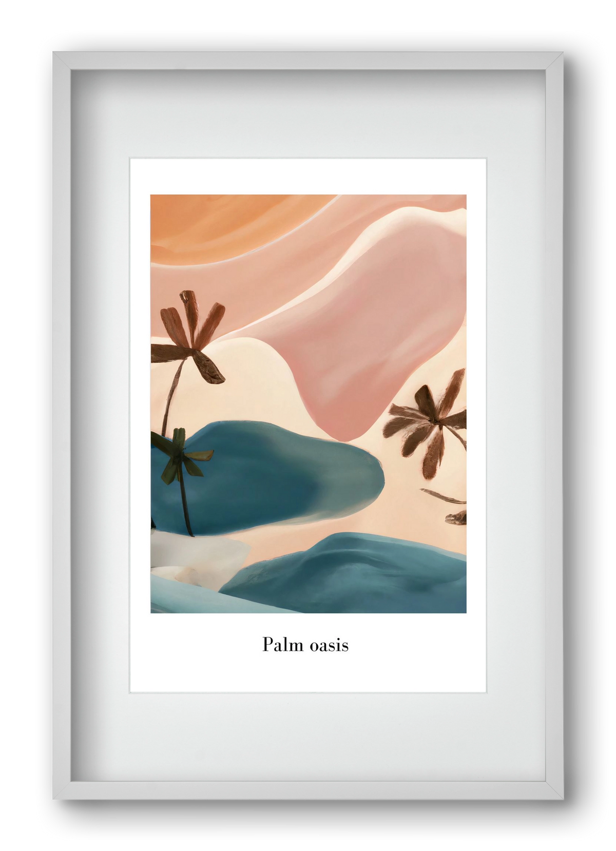Palm Oasis , 40x60 cm (30x45 cm), Fehér keret, paszpartuval