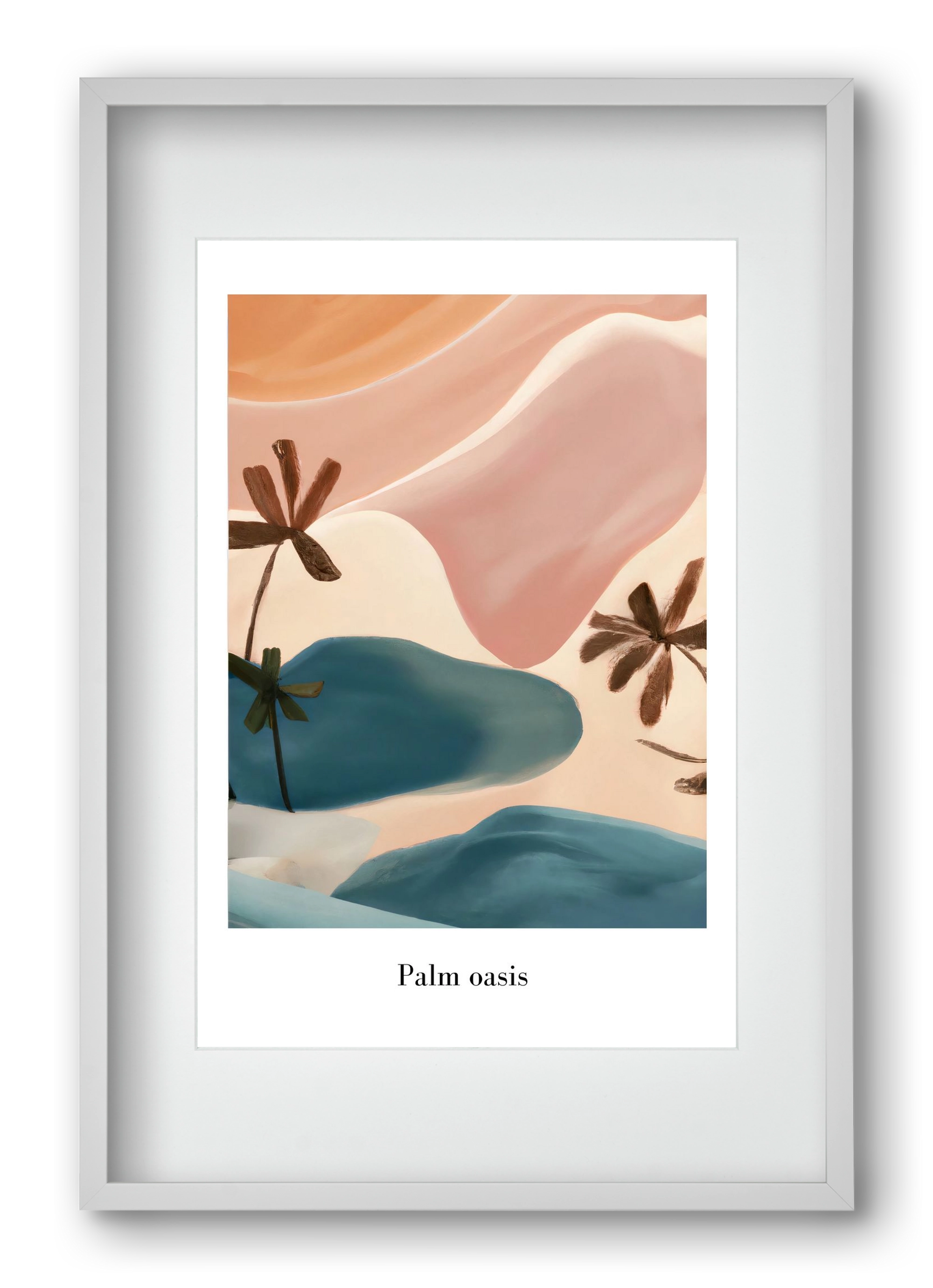 Palm Oasis , 40x60 cm (30x45 cm), Fehér keret, paszpartuval