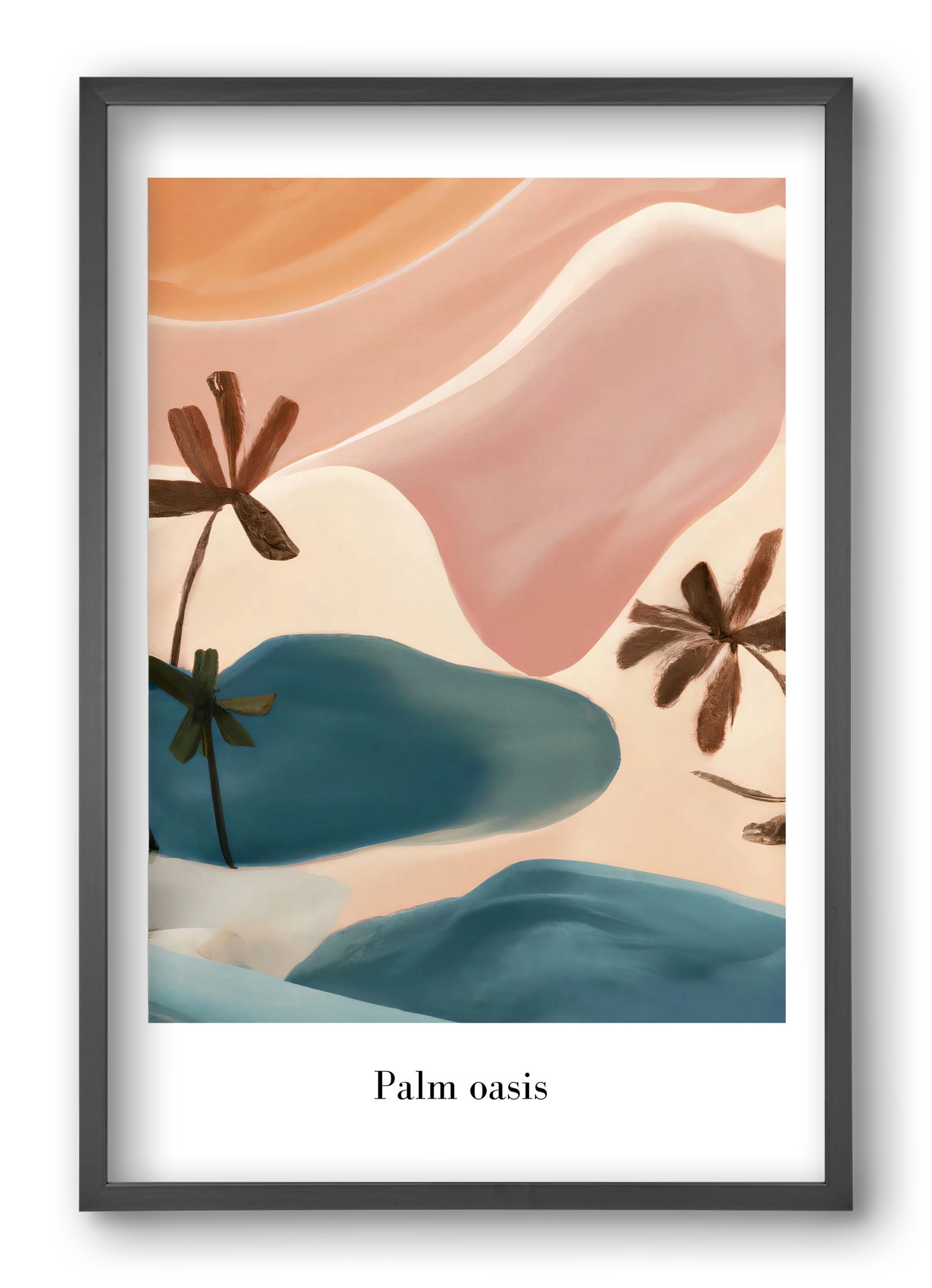 Palm Oasis , 40x60 cm (40x60 cm), Fekete keret